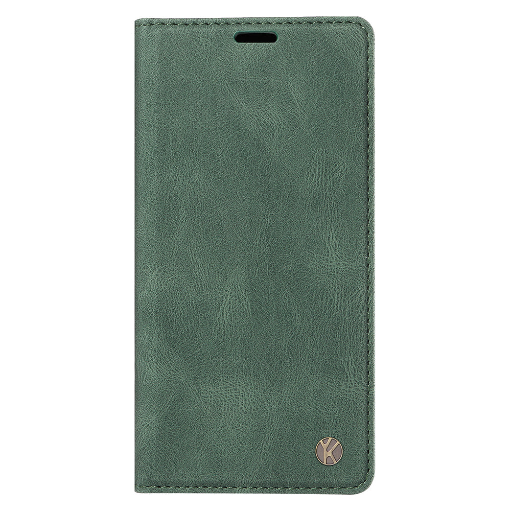 YIKATU YK-004 For iPhone 16 Plus Leather Cover Skin-Touch Wallet Phone Cases Wholesale - Green