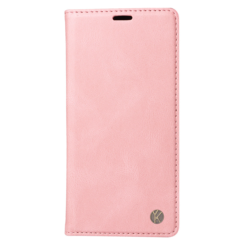 YIKATU YK-004 For iPhone 16 Case Magnetic Closing Wallet Phone Leather Cover - Pink