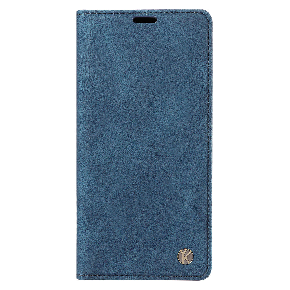 YIKATU YK-004 For iPhone 16 Case Magnetic Closing Wallet Phone Leather Cover - Blue