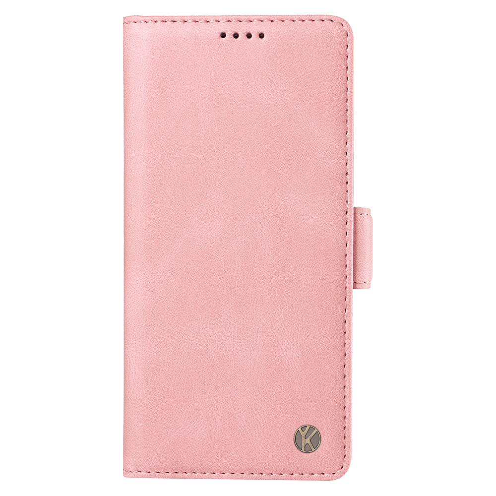 YIKATU YK-005 For iPhone 16 Pro Max Case Leather Phone Cover with Side Magnetic Clasp - Pink