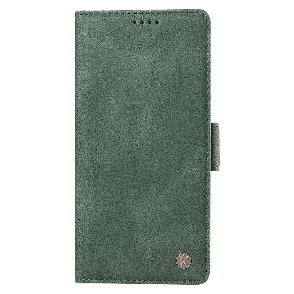 YIKATU YK-005 For iPhone 16 Pro Max Case Leather Phone Cover with Side Magnetic Clasp - Green