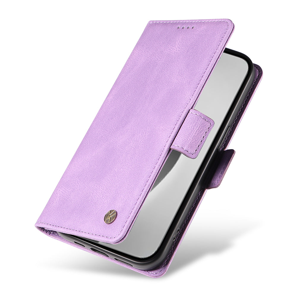 YIKATU YK-005 For iPhone 16 Pro Max Case Leather Phone Cover with Side Magnetic Clasp - Purple