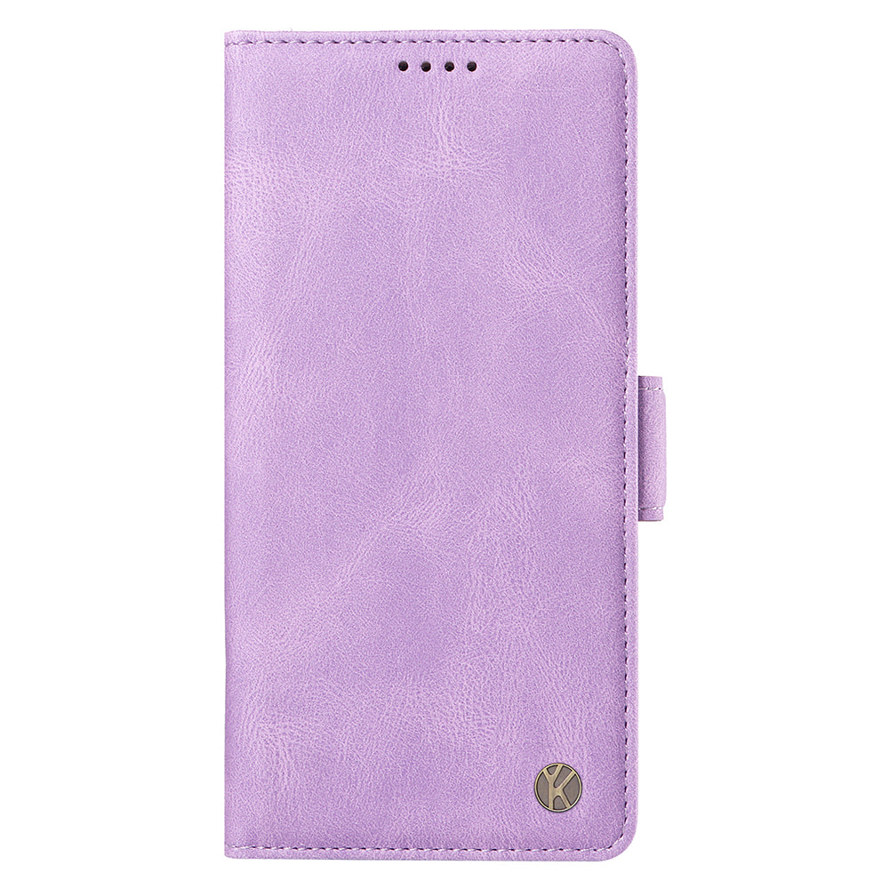 YIKATU YK-005 For iPhone 16 Pro Max Case Leather Phone Cover with Side Magnetic Clasp - Purple