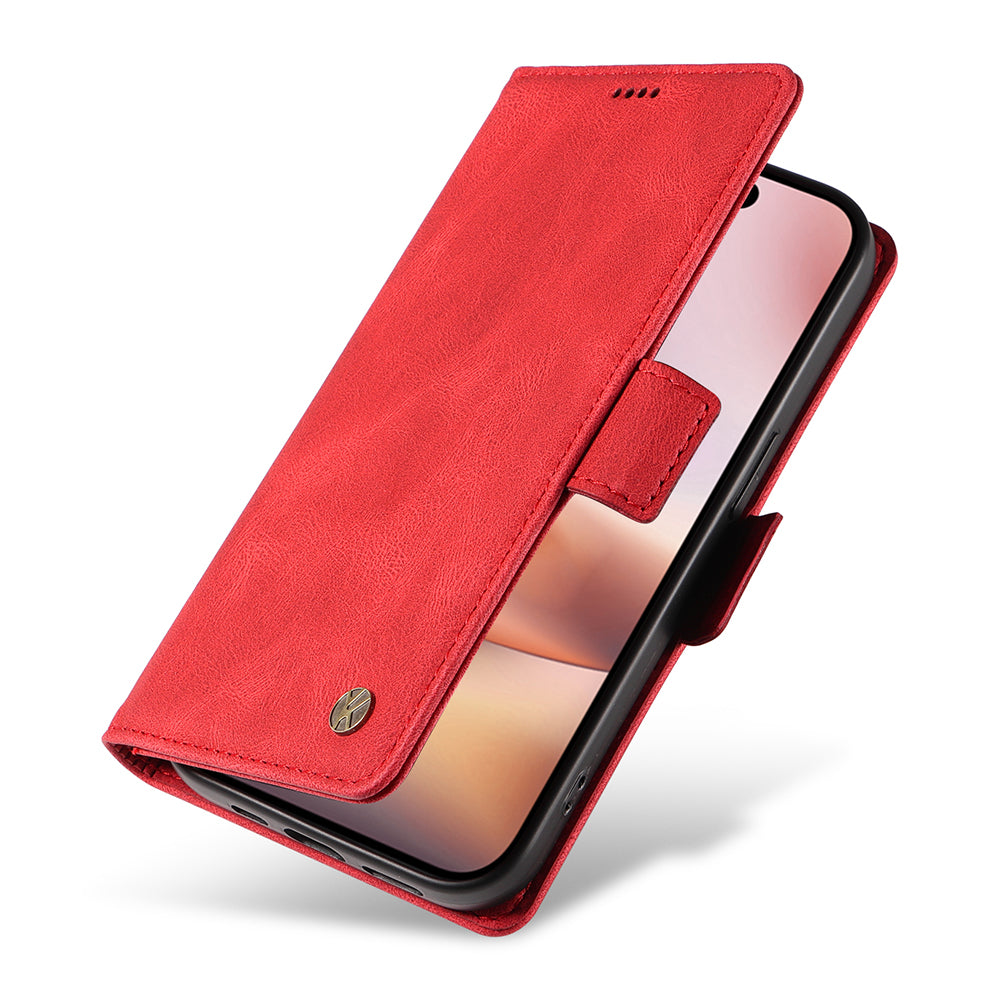 YIKATU YK-005 For iPhone 16 Plus Case Wallet Leather Phone Cover - Red