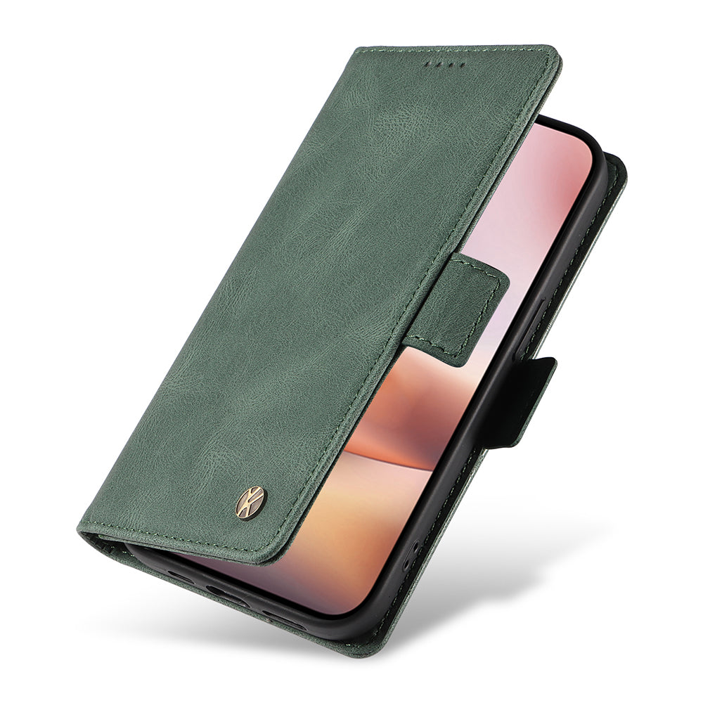 YIKATU YK-005 For iPhone 16 Plus Case Wallet Leather Phone Cover - Green