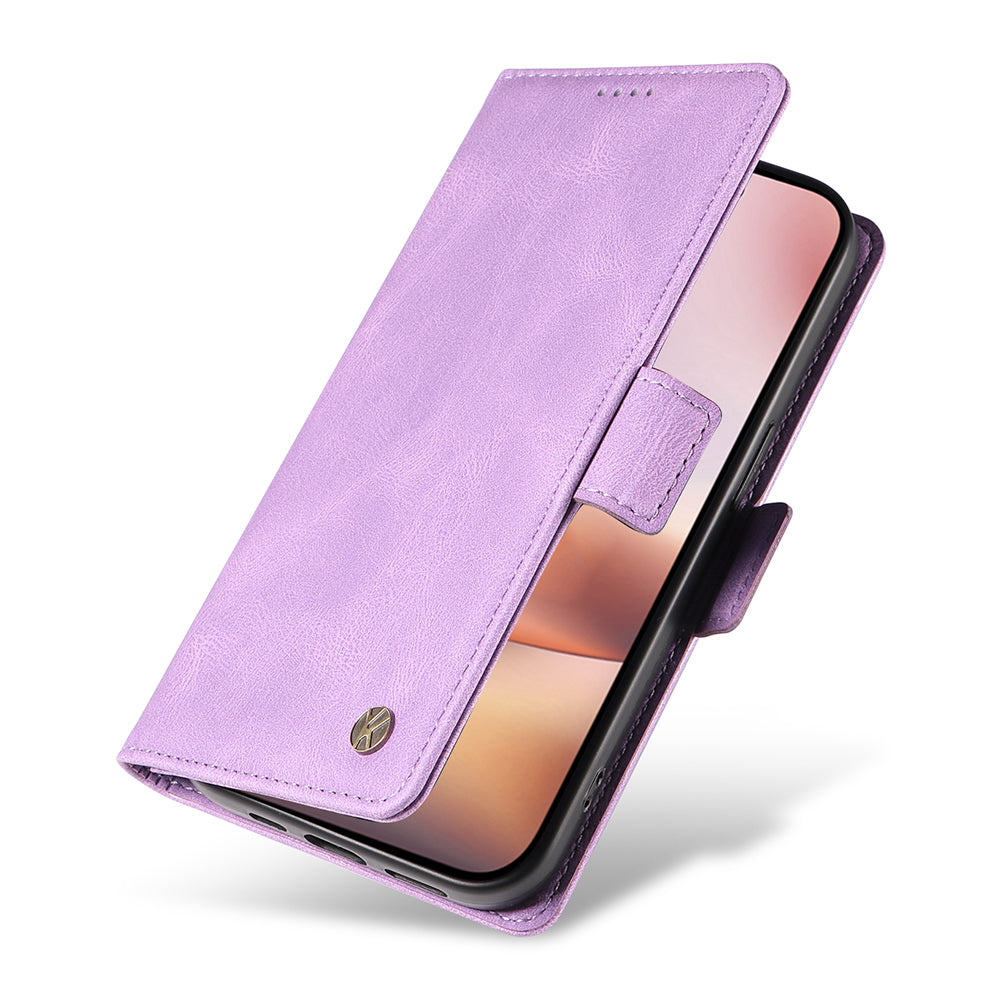 YIKATU YK-005 For iPhone 16 Plus Case Wallet Leather Phone Cover - Purple