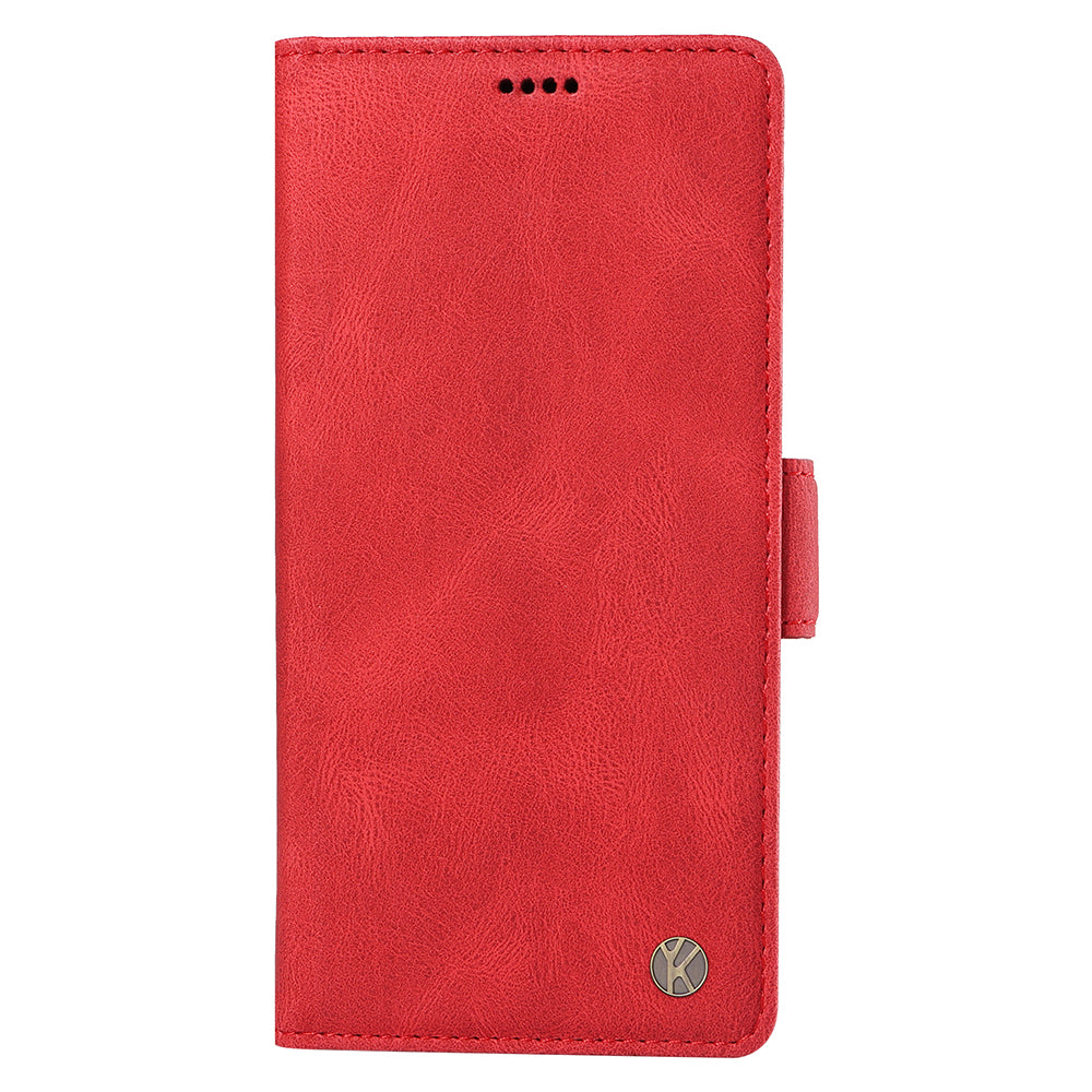 YIKATU YK-005 For iPhone 16 Case PU Leather Wallet Phone Cover Skin-Touch Feeling - Red