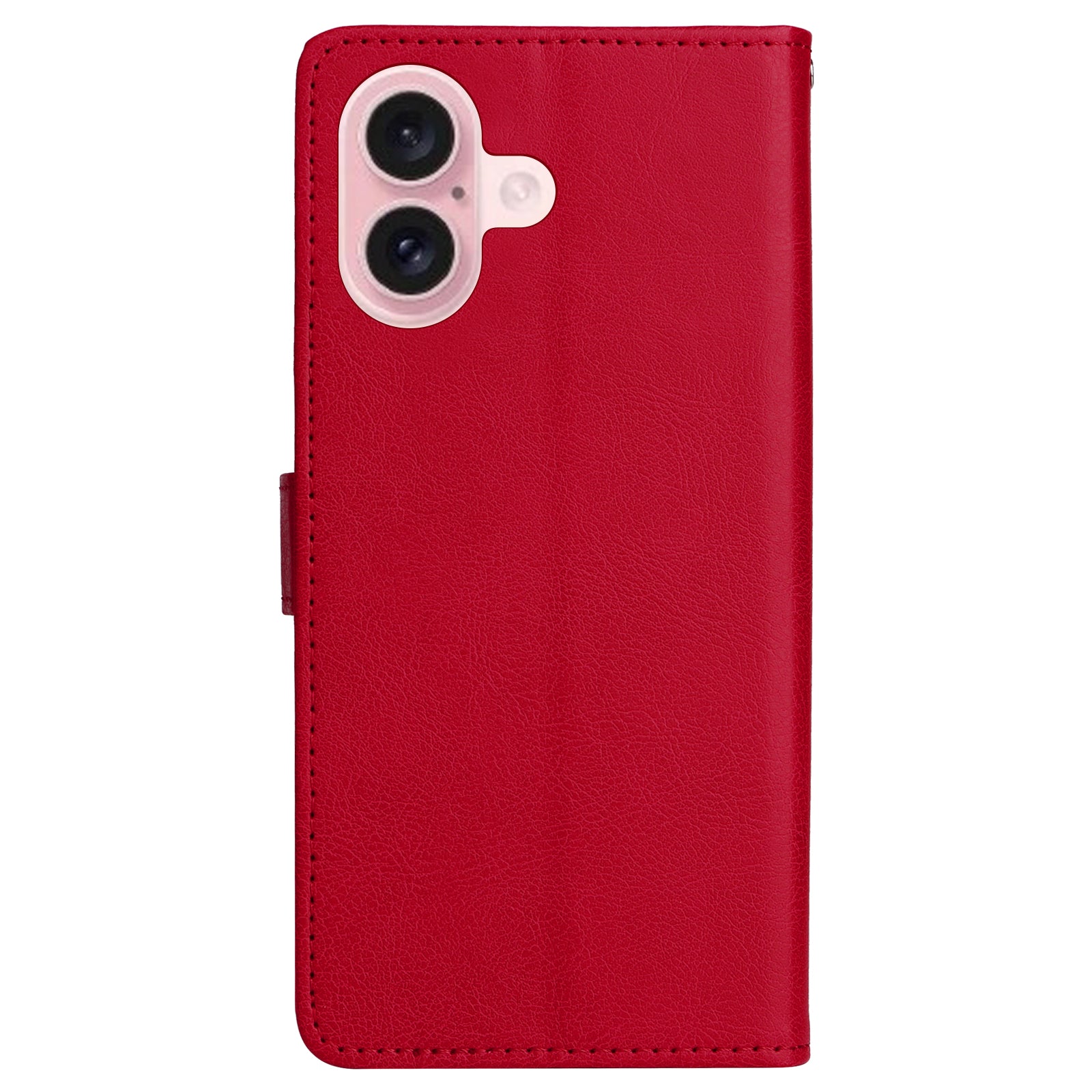 KT Leather Series-2 for iPhone 16 Case Card Slots Wallet Phone Leather Cover - Red