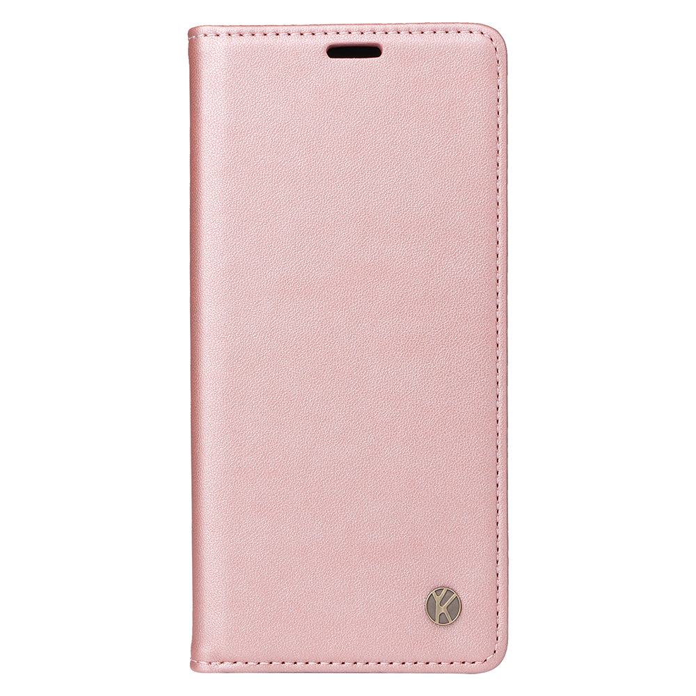 YIKATU YK-001 For iPhone 16 Case PU Leather Stand Wallet Protective Phone Cover - Rose Gold