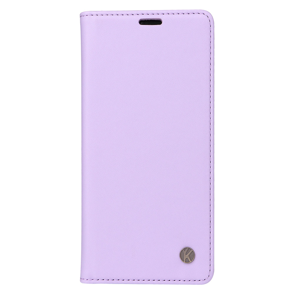 YIKATU YK-001 For iPhone 16 Case PU Leather Stand Wallet Protective Phone Cover - Light Purple