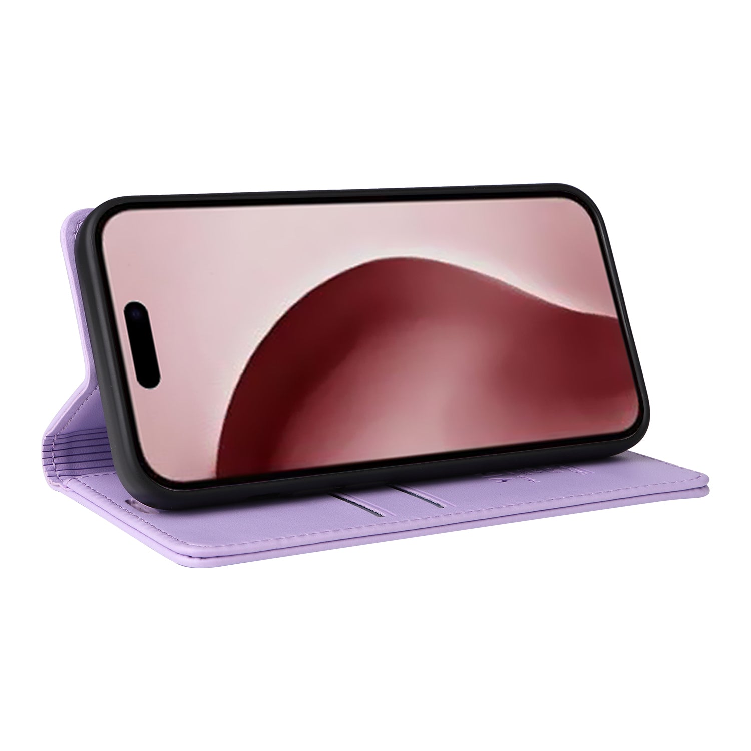 YIKATU YK-001 For iPhone 16 Pro Protective Case PU Leather Stand Wallet Phone Cover - Light Purple