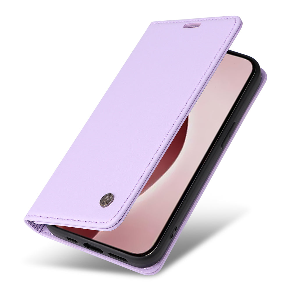 YIKATU YK-001 For iPhone 16 Pro Protective Case PU Leather Stand Wallet Phone Cover - Light Purple