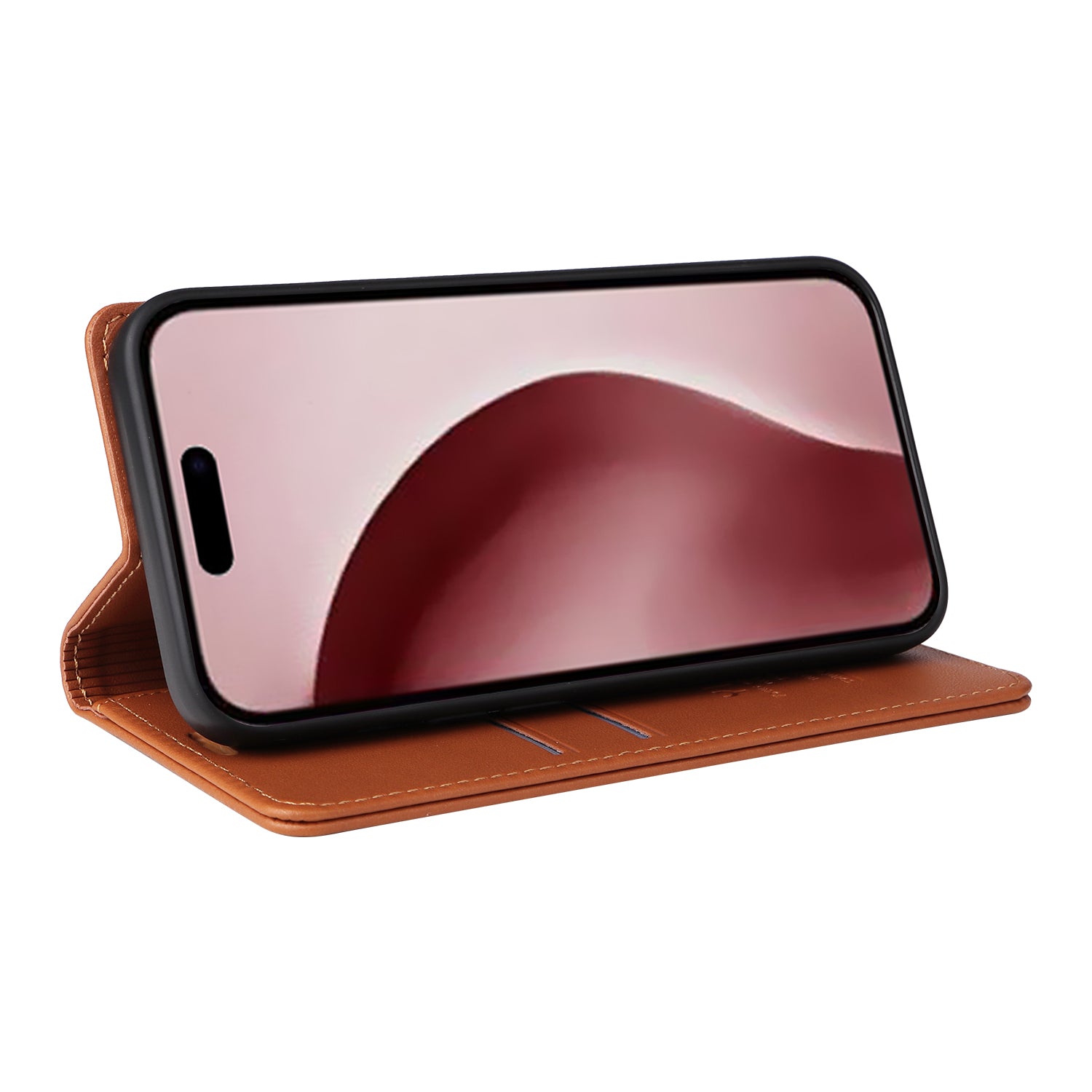 YIKATU YK-001 For iPhone 16 Pro Protective Case PU Leather Stand Wallet Phone Cover - Brown