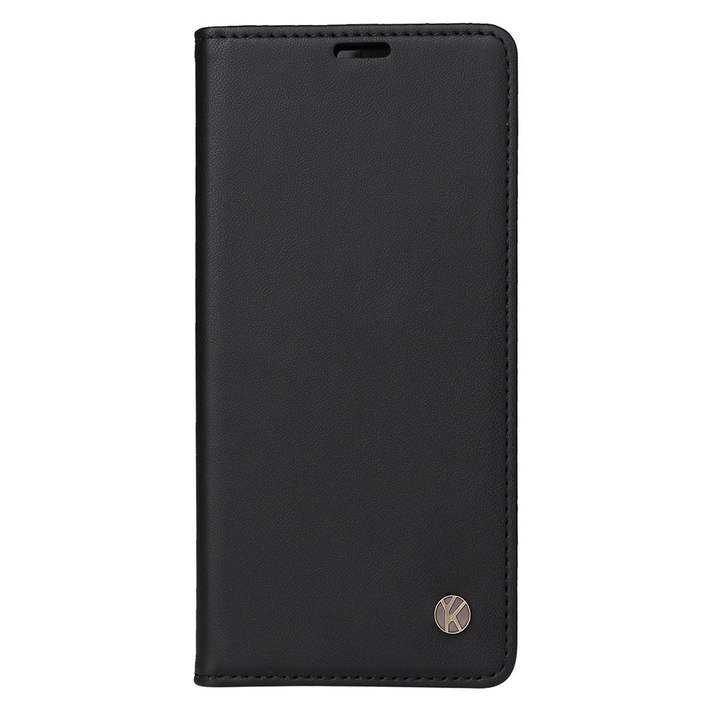 YIKATU YK-001 For iPhone 16 Plus Case Magnetic Closing Leather Phone Cover - Black