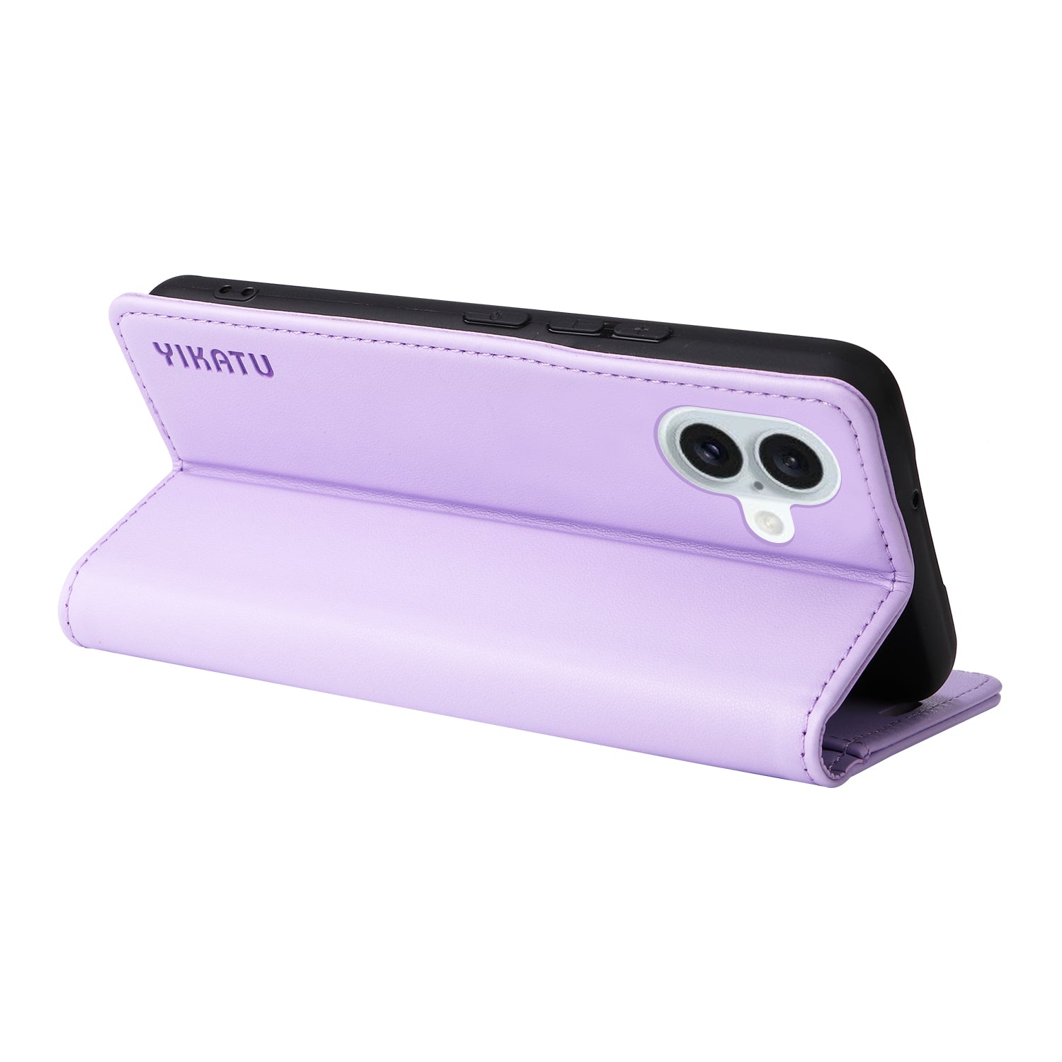 YIKATU YK-001 For iPhone 16 Plus Case Magnetic Closing Leather Phone Cover - Light Purple