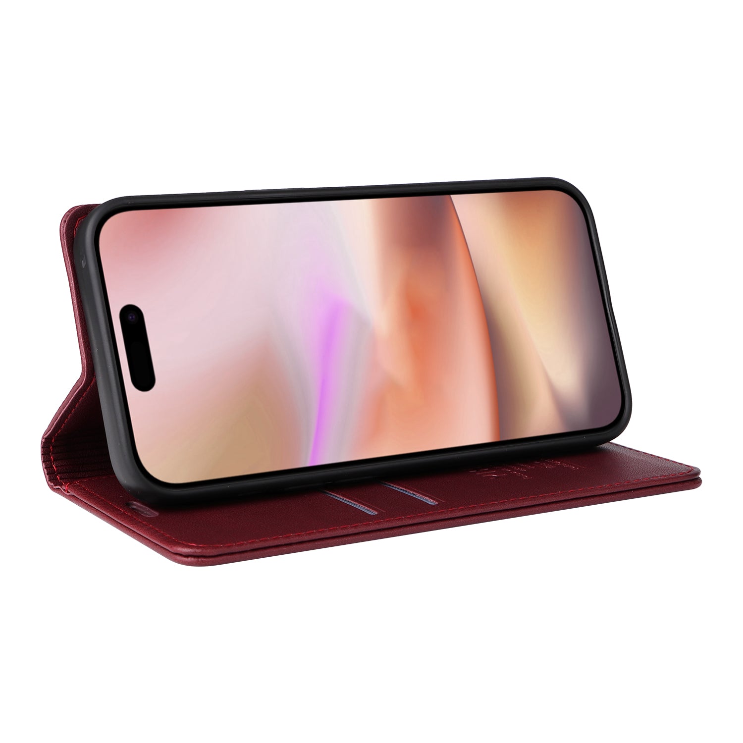 YIKATU YK-001 For iPhone 16 Plus Case Magnetic Closing Leather Phone Cover - Wine Red