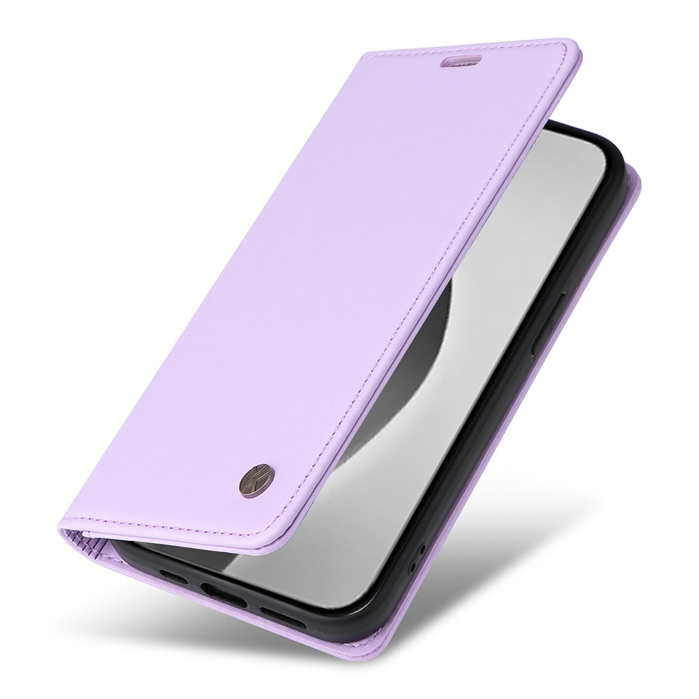 YIKATU YK-001 For iPhone 16 Pro Max Stand Case PU Leather Wallet Phone Cover - Light Purple