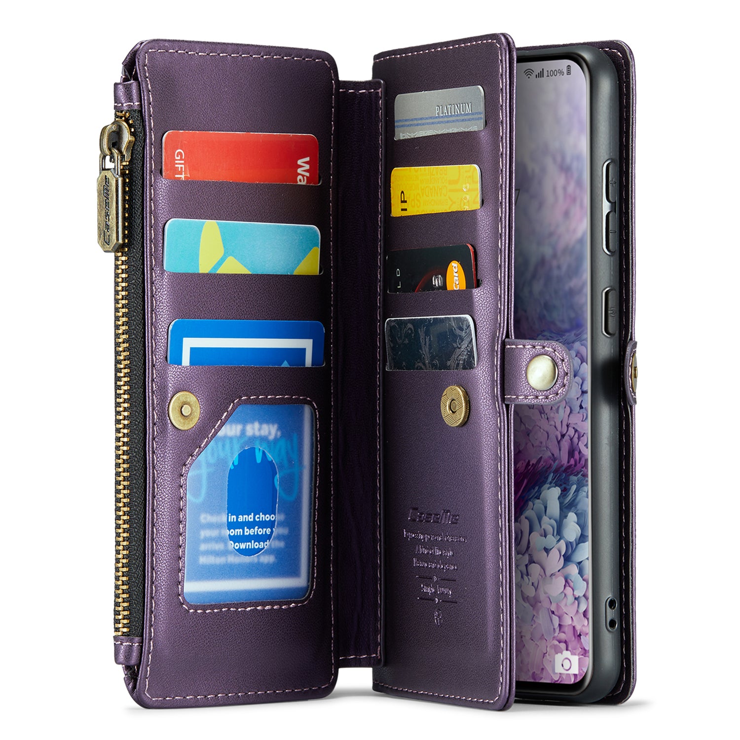 CASEME C36 Series For Samsung Galaxy S20 Plus 5G / 4G Case Crossbody Phone Bag Leather Cover - Purple