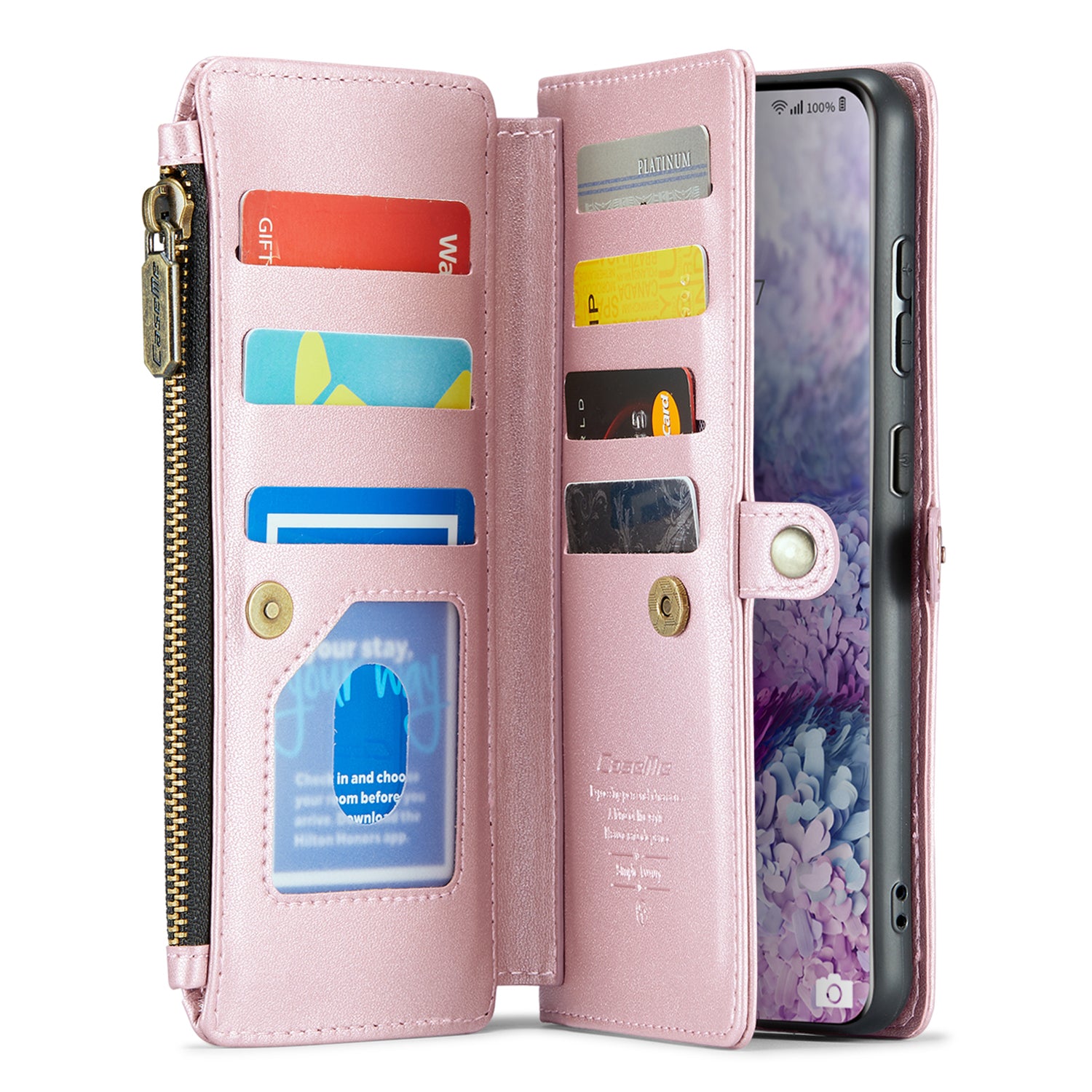 CASEME C36 Series For Samsung Galaxy S20 Plus 5G / 4G Case Crossbody Phone Bag Leather Cover - Pink