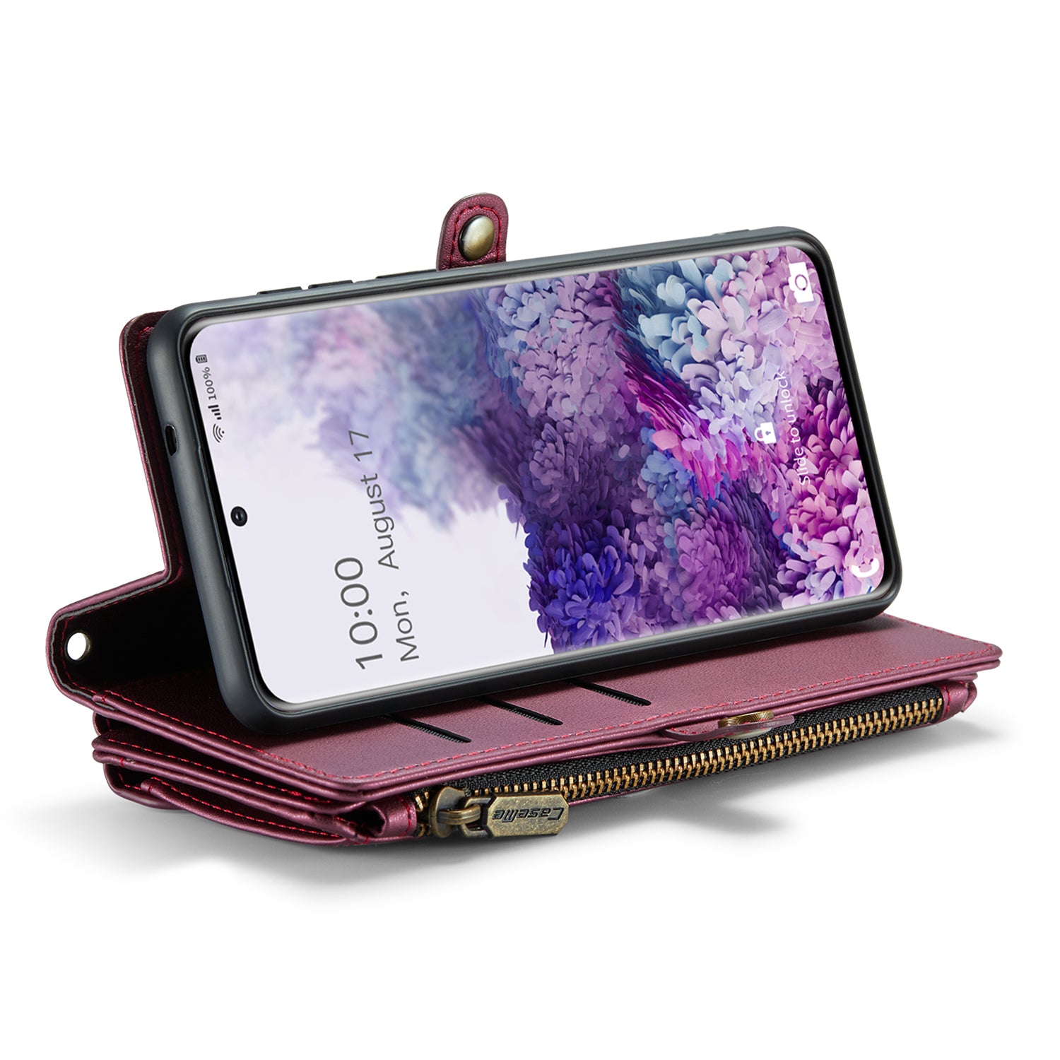 CASEME C36 Series For Samsung Galaxy S20 Plus 5G / 4G Case Crossbody Phone Bag Leather Cover - Wine Red