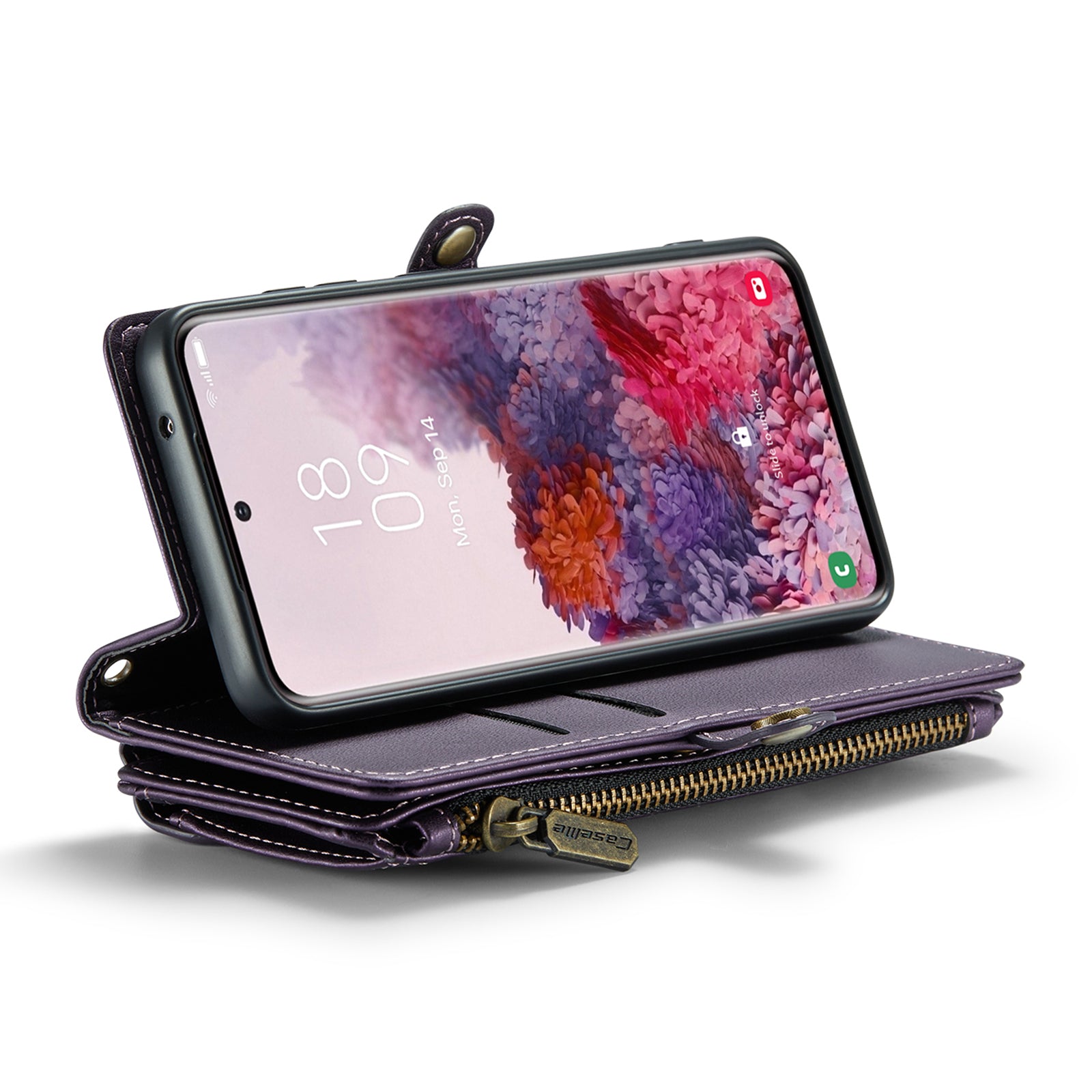 CASEME C36 Series For Samsung Galaxy S20 4G / S20 5G Wallet Case RFID Blocking PU Leather Phone Cover - Purple