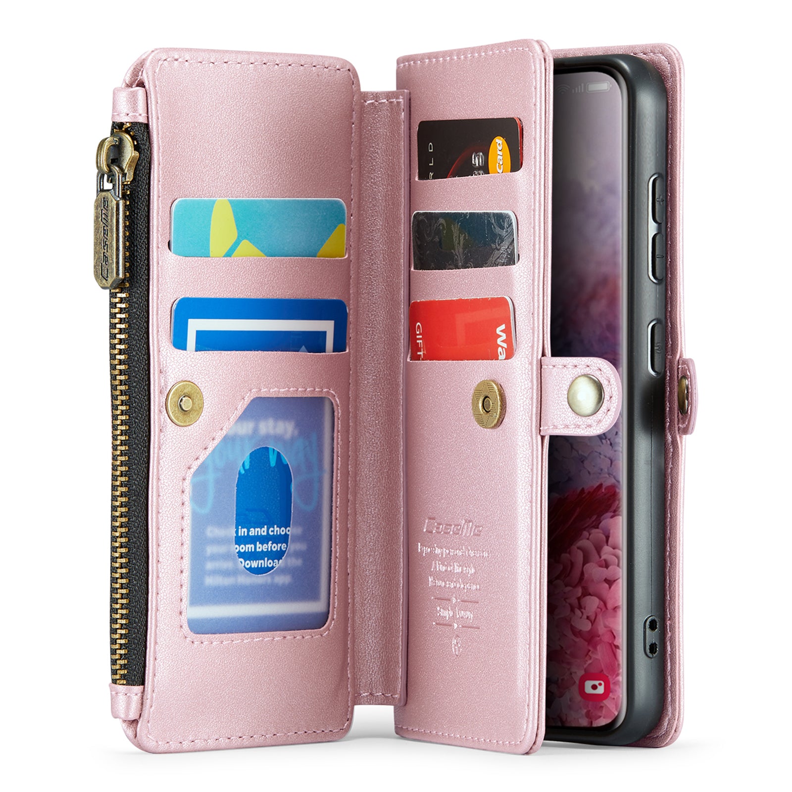 CASEME C36 Series For Samsung Galaxy S20 4G / S20 5G Wallet Case RFID Blocking PU Leather Phone Cover - Pink