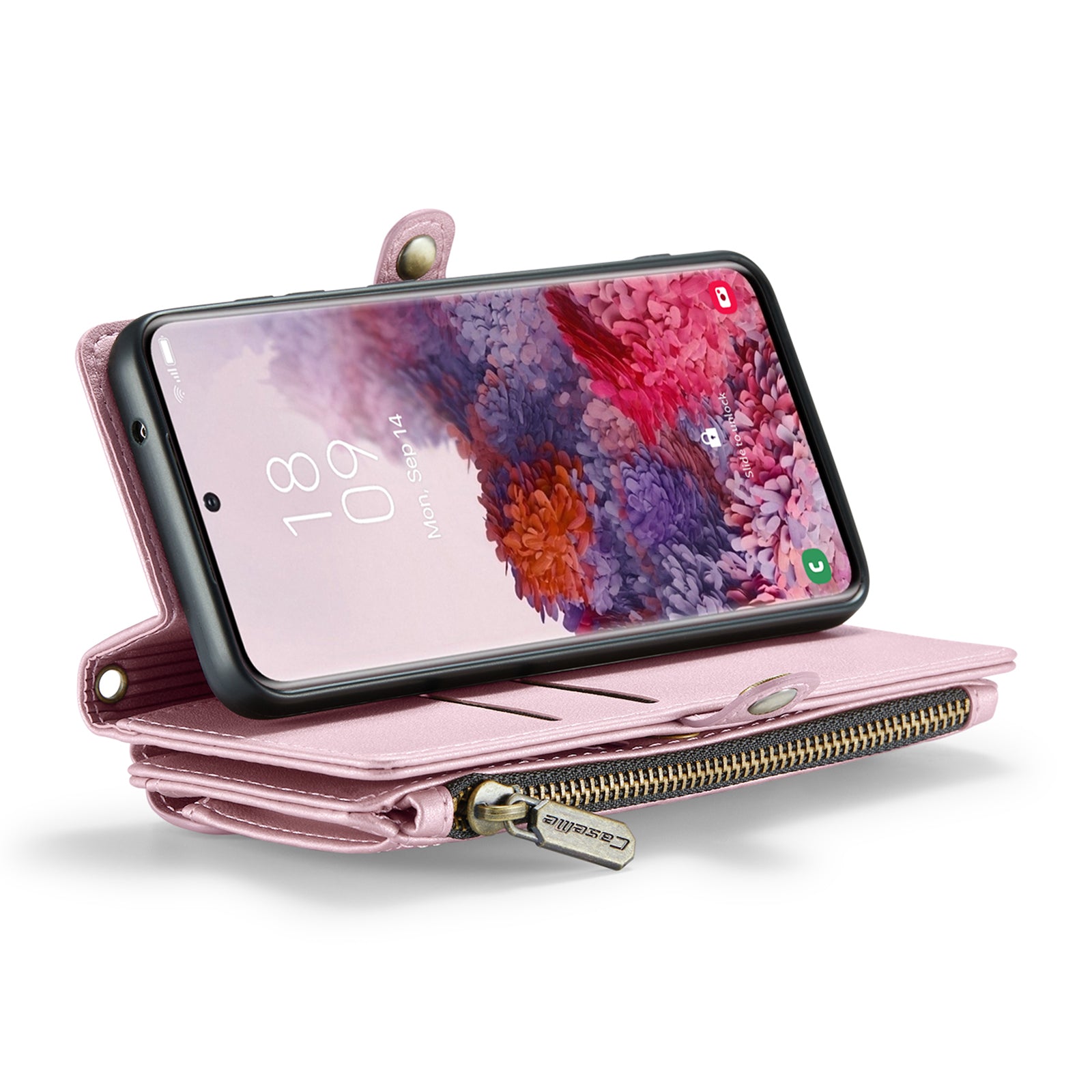 CASEME C36 Series For Samsung Galaxy S20 4G / S20 5G Wallet Case RFID Blocking PU Leather Phone Cover - Pink