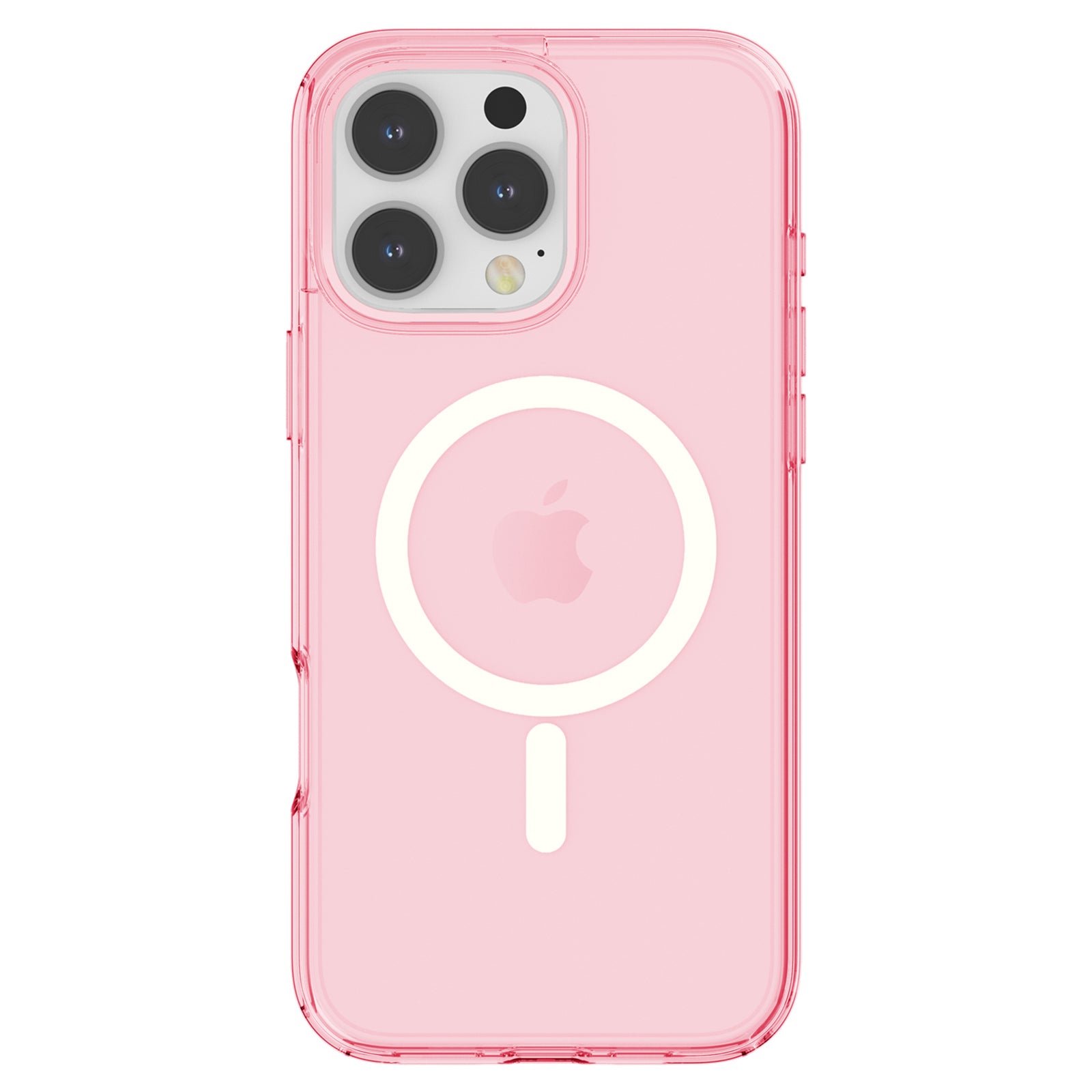 For iPhone 16 Pro Case Compatible with MagSafe Anti-Drop PC+TPU Phone Cover - Transparent Pink