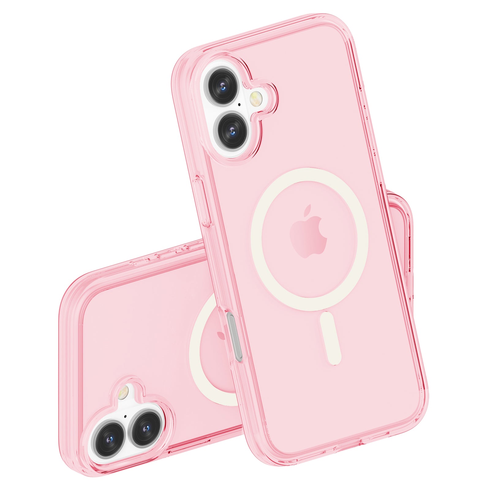 For iPhone 16 Case Compatible with MagSafe Anti-Drop PC+TPU Phone Cover - Transparent Pink