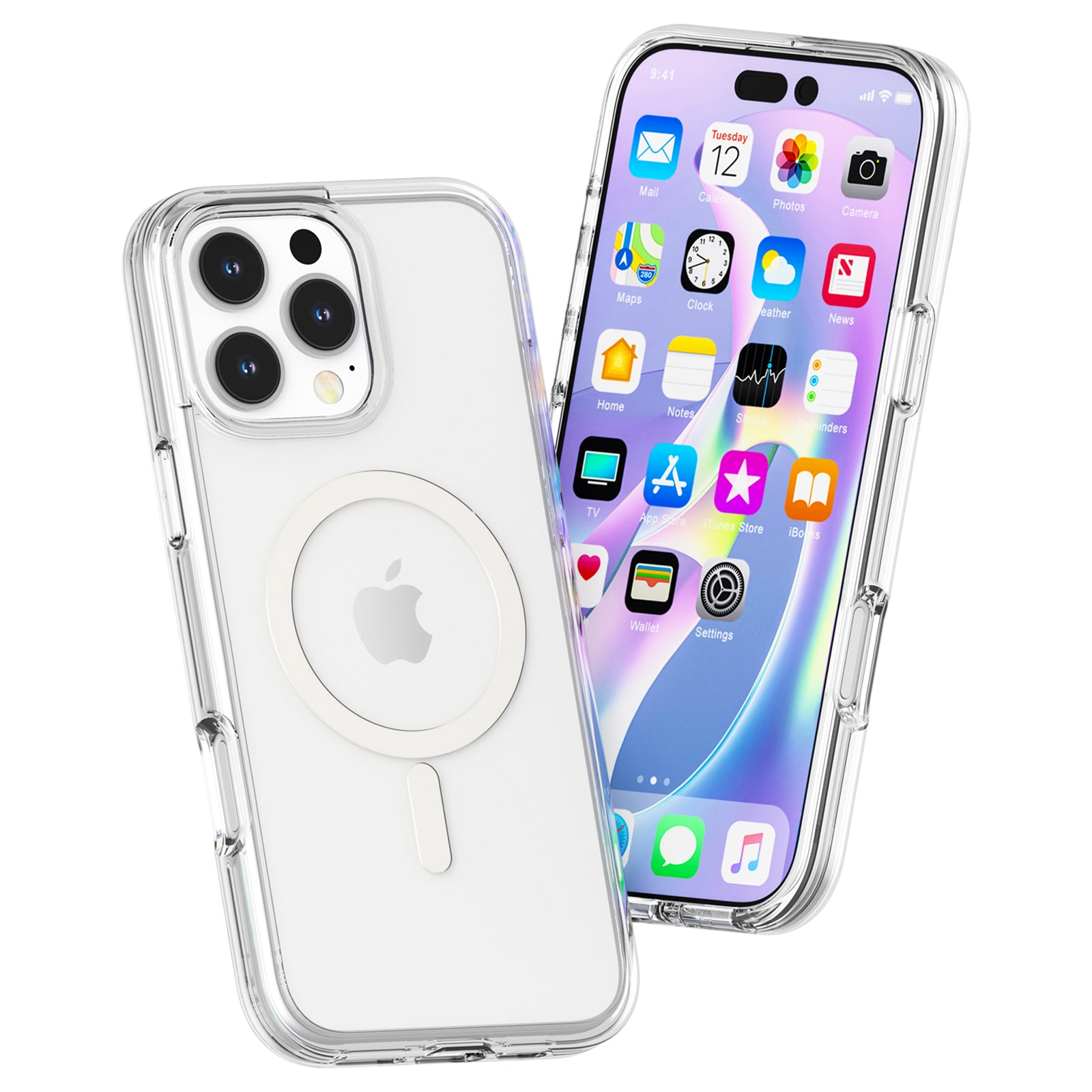 For iPhone 16 Pro Max Clear Case Compatible with MagSafe PC+TPU Phone Cover