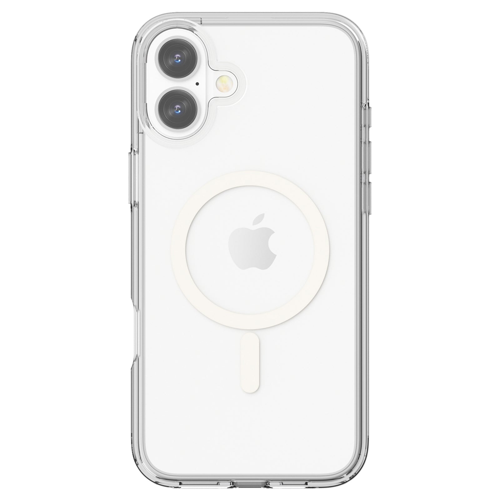 For iPhone 16 Plus Compatible with MagSafe Case Hard PC + Soft TPU Protective Shell - Transparent White