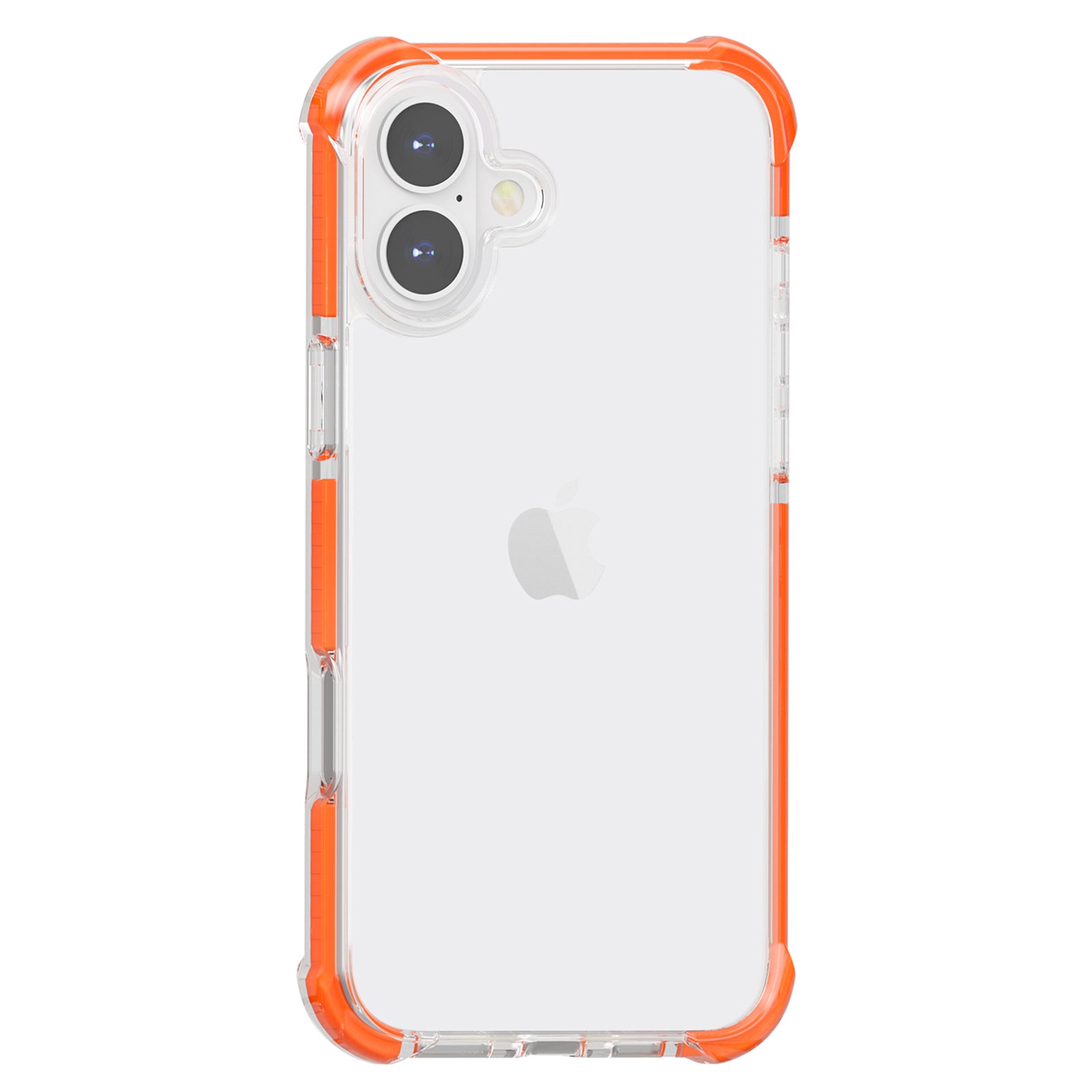 Clear Mobile Phone Case for iPhone 16 TPU+TPE+PC Phone Cover - Transparent Orange