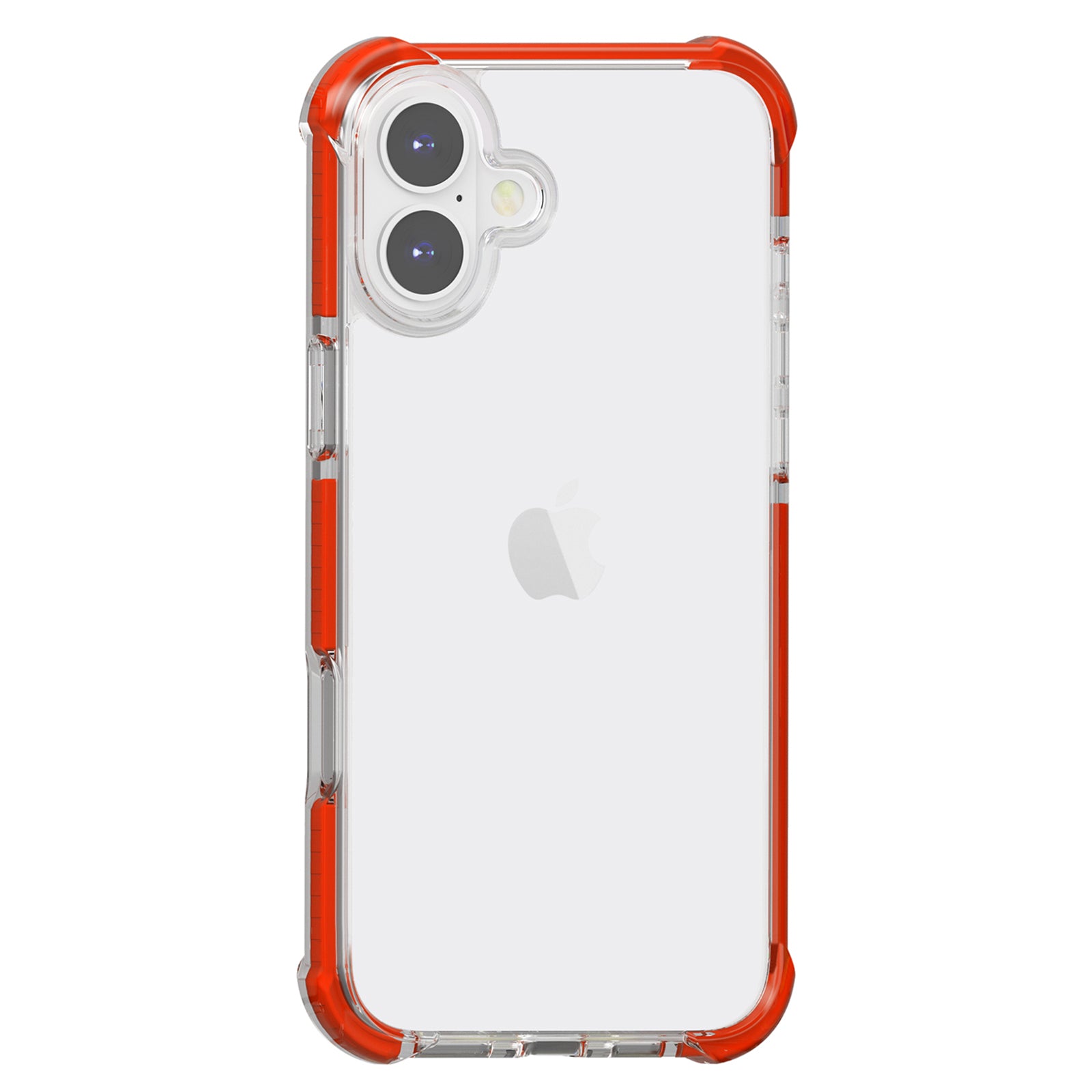 Clear Mobile Phone Case for iPhone 16 TPU+TPE+PC Phone Cover - Transparent Red