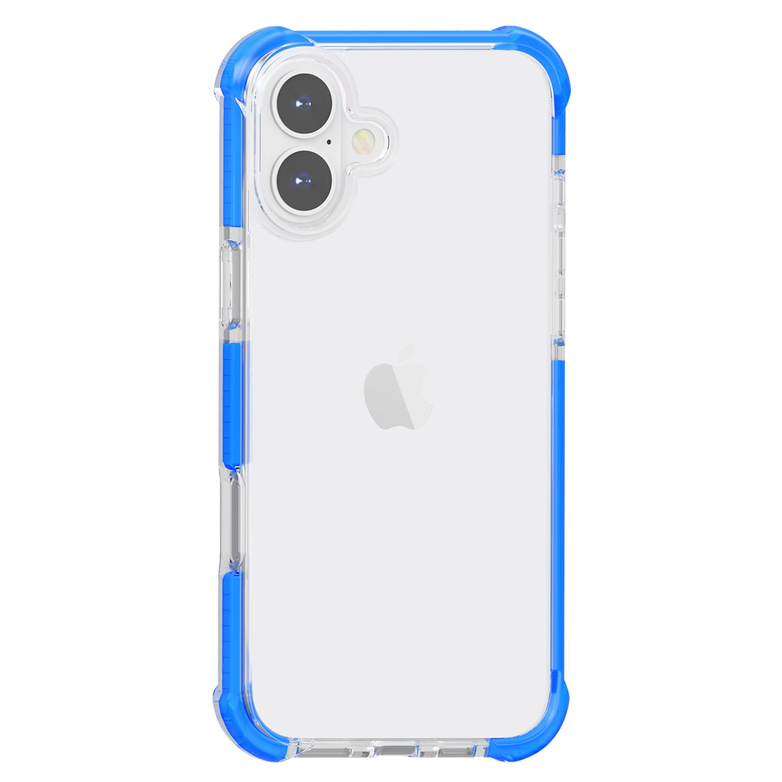 Clear Mobile Phone Case for iPhone 16 TPU+TPE+PC Phone Cover - Transparent Blue