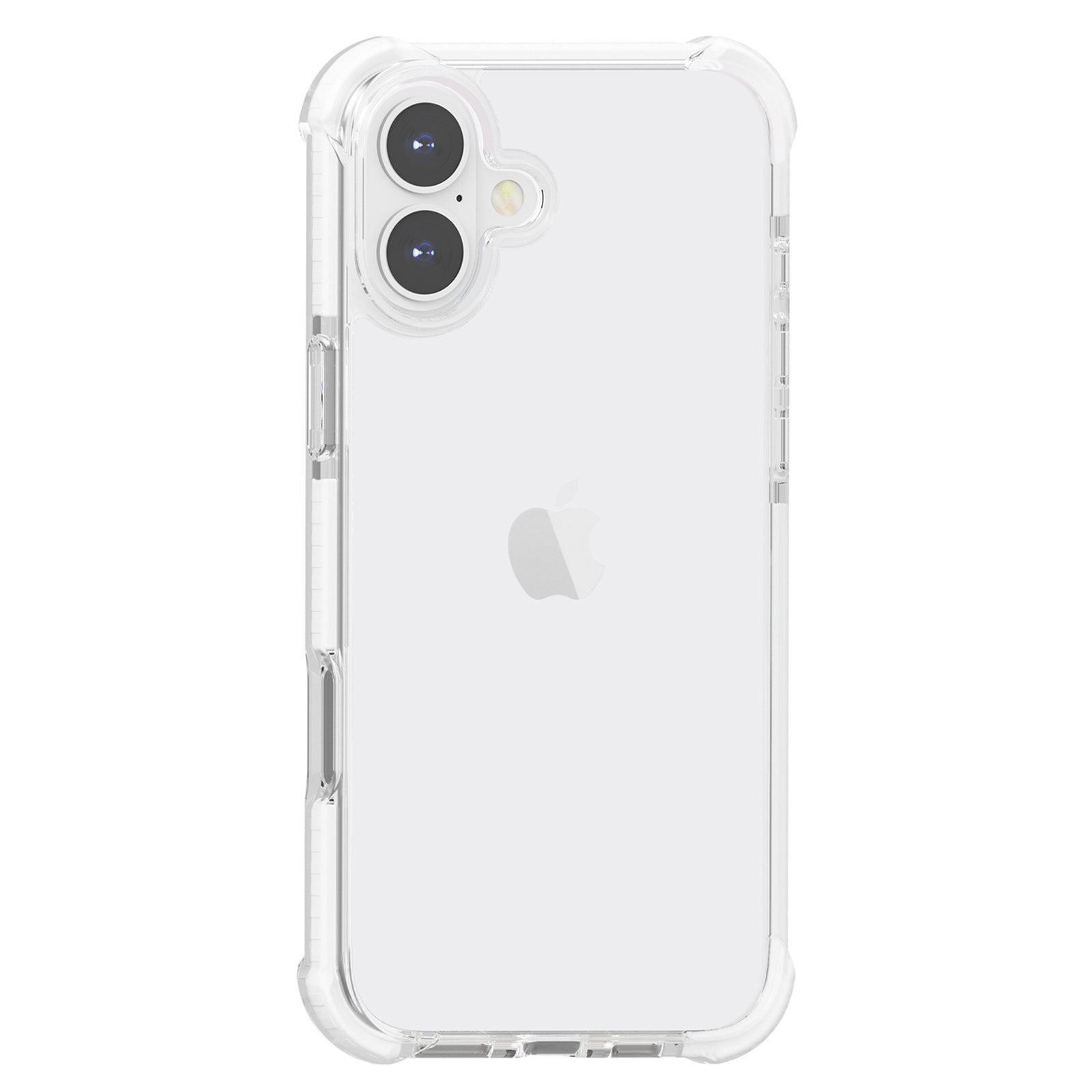 Clear Mobile Phone Case for iPhone 16 TPU+TPE+PC Phone Cover - Transparent White