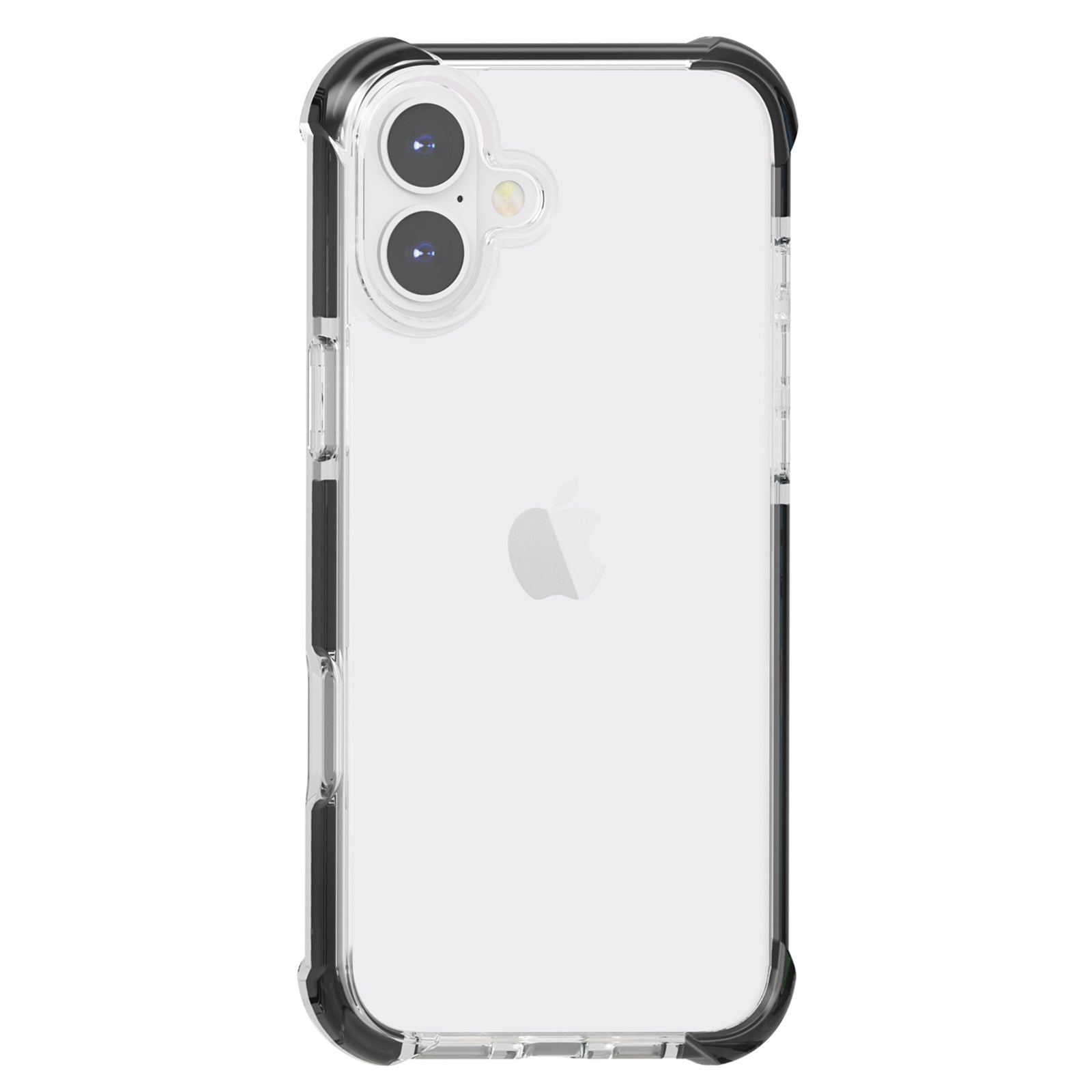 Clear Mobile Phone Case for iPhone 16 TPU+TPE+PC Phone Cover - Transparent Black