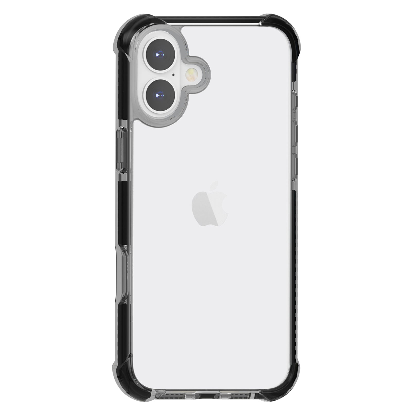 Clear Mobile Phone Case for iPhone 16 TPU+TPE+PC Phone Cover - Black