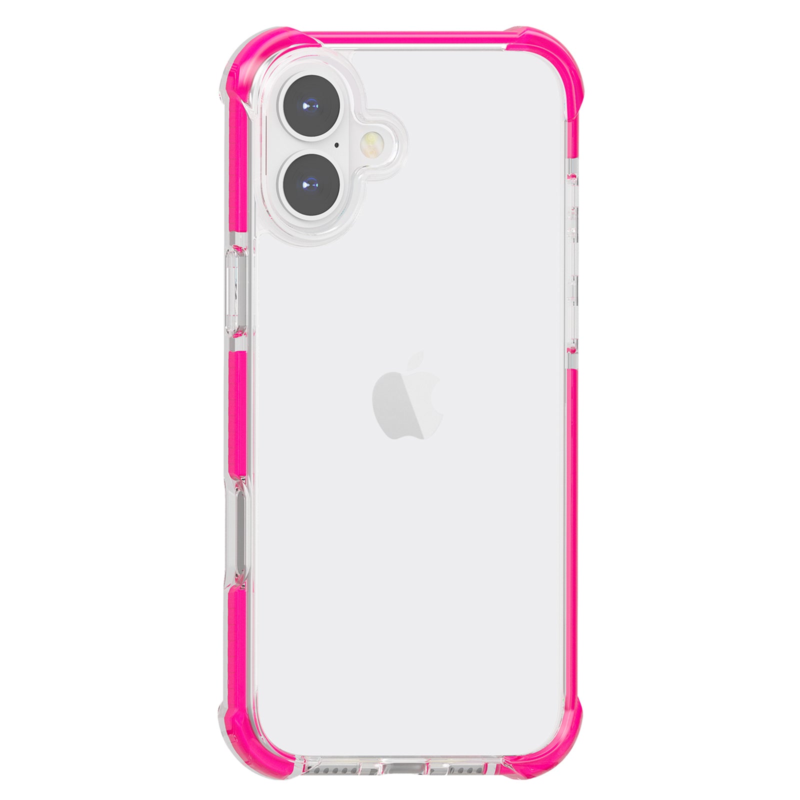 Clear Mobile Phone Case for iPhone 16 TPU+TPE+PC Phone Cover - Transparent Pink