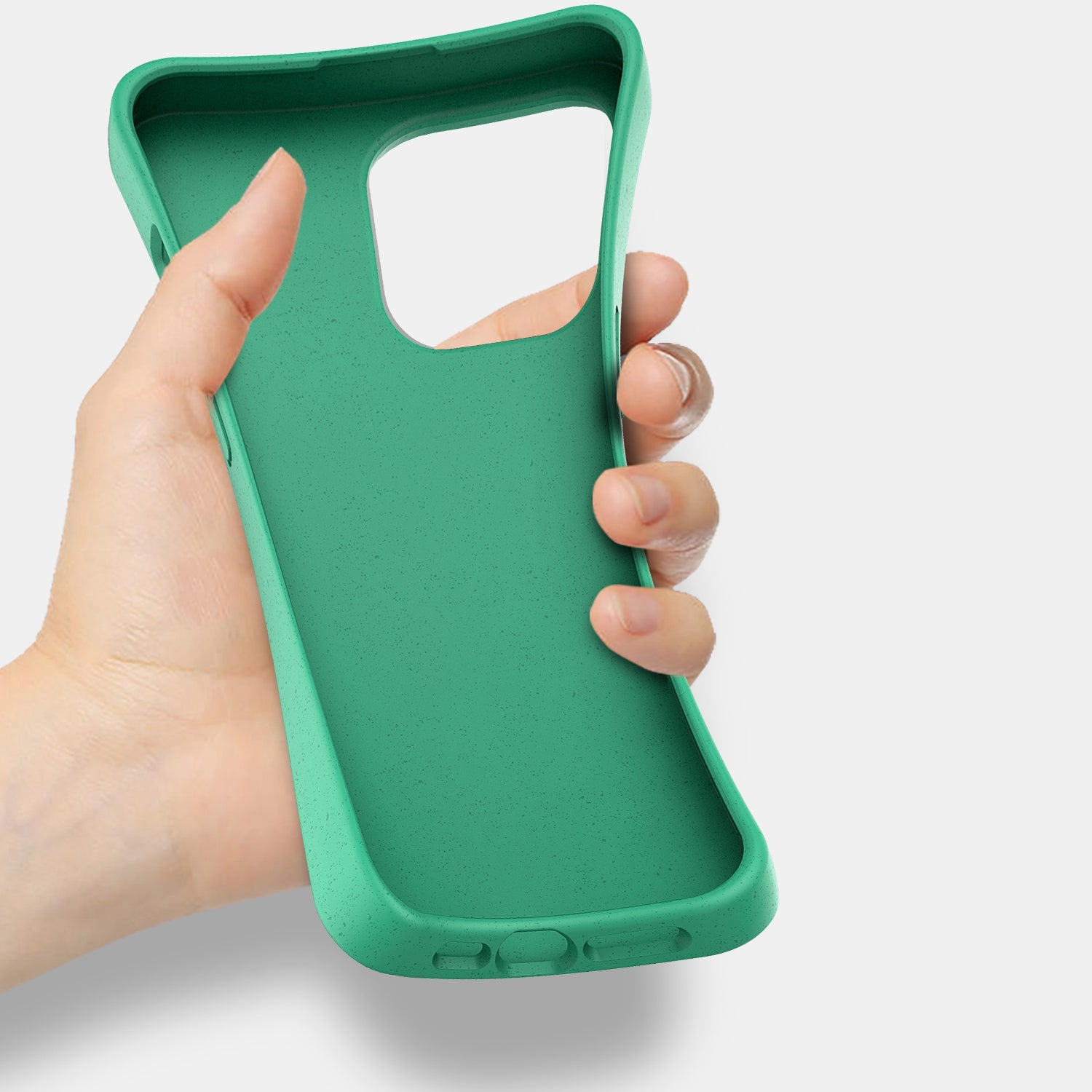 For iPhone 16 Pro Case Eco-friendly Wheat Straw+TPU Protective Phone Case - Blackish Green