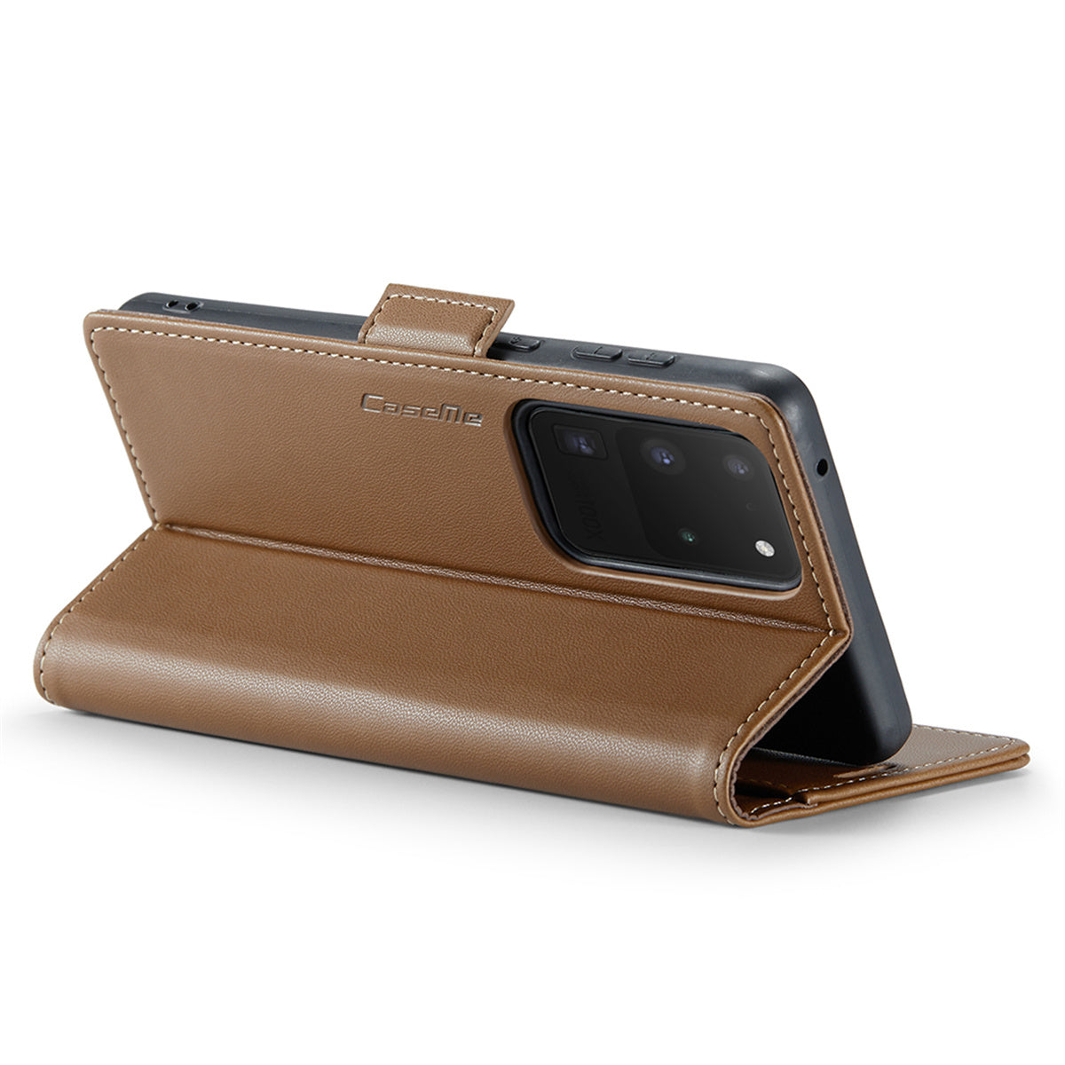 CASEME 023 Series For Samsung Galaxy S20 Ultra Case Wallet RFID Blocking Leather Phone Cover - Brown