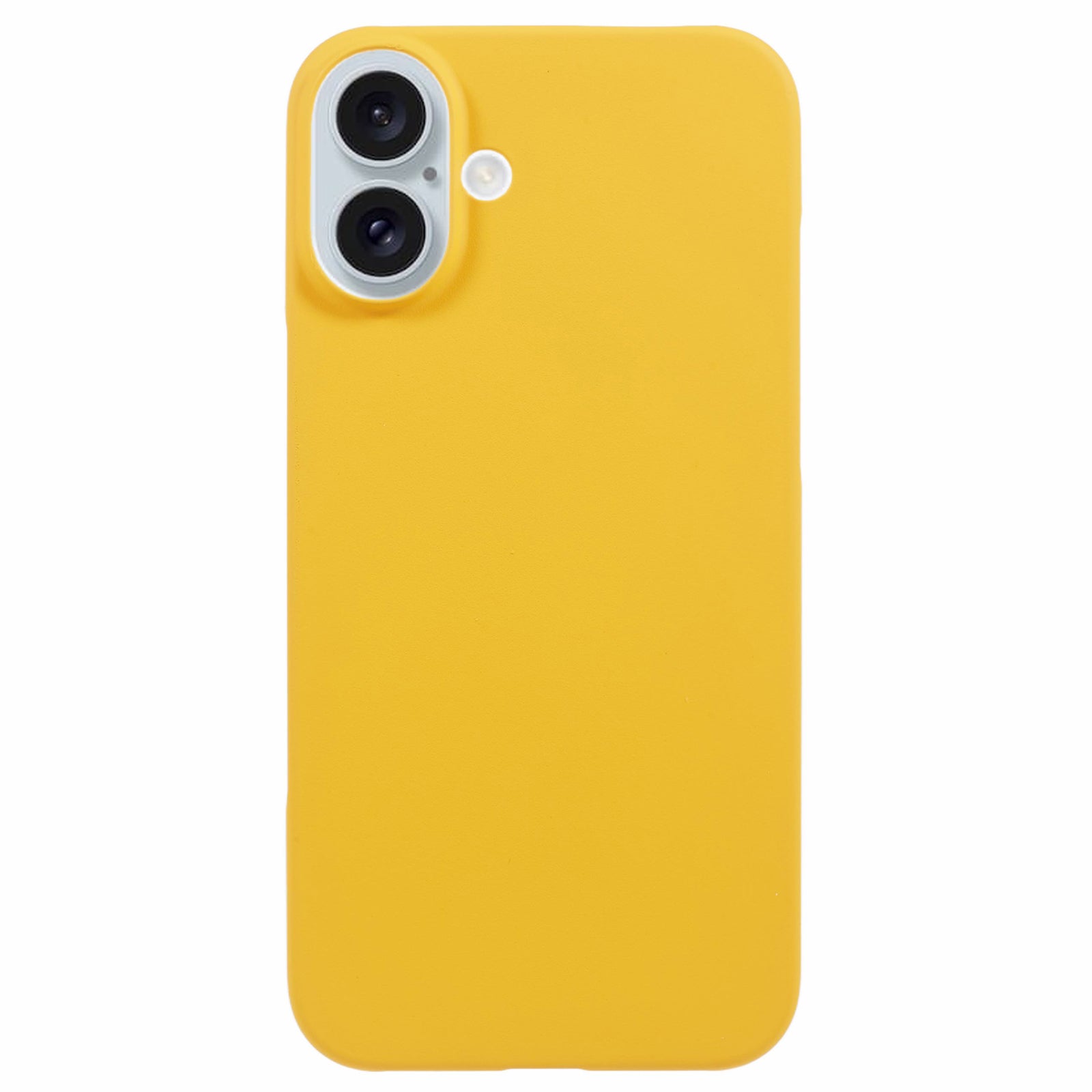 For iPhone 16 Shockproof Hard PC Phone Case Rubberized Phone Cover - Yellow