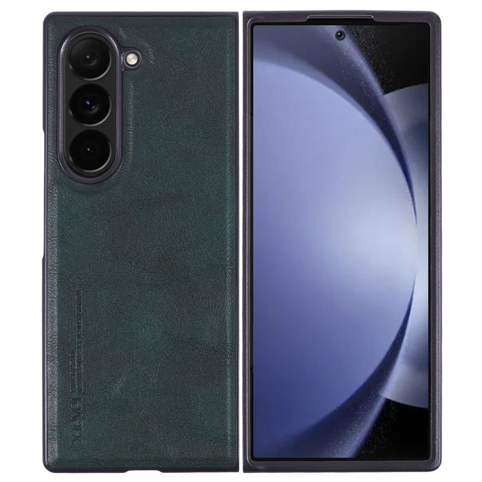 X-LEVEL Bojue-3 Series For Samsung Galaxy Z Fold6 5G Case Leather+TPU+PC Phone Cover - Midnight Green