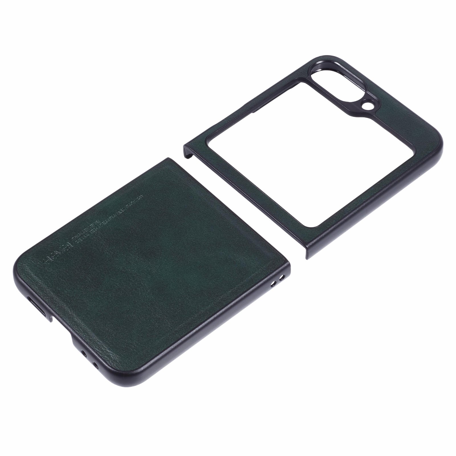 X-LEVEL Bojue-3 Series For Samsung Galaxy Z Flip6 5G Case Leather+TPU+PC Anti-Fall Cell Phone Cover - Midnight Green