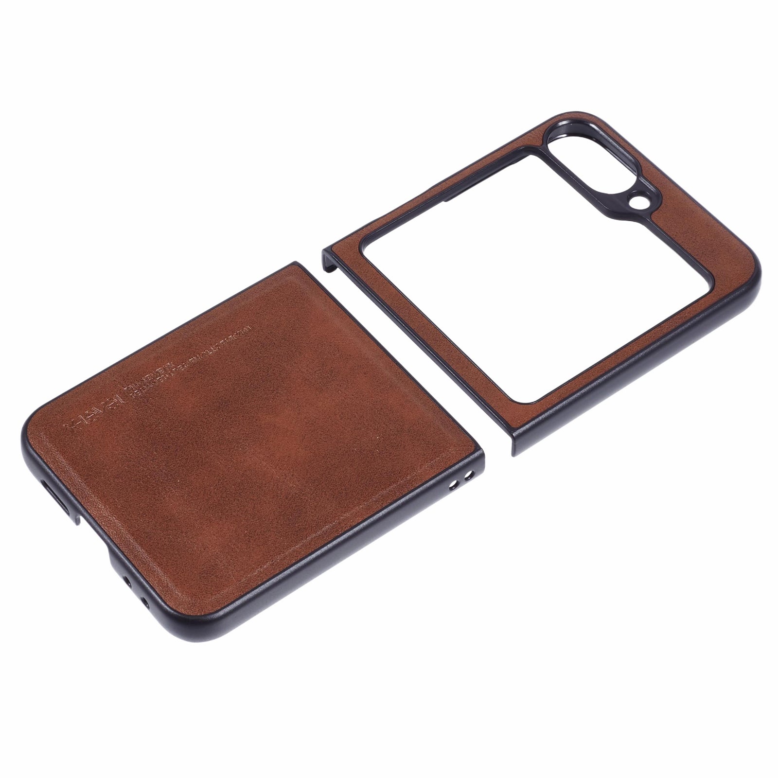 X-LEVEL Bojue-3 Series For Samsung Galaxy Z Flip6 5G Case Leather+TPU+PC Anti-fall Cell Phone Cover - Brown