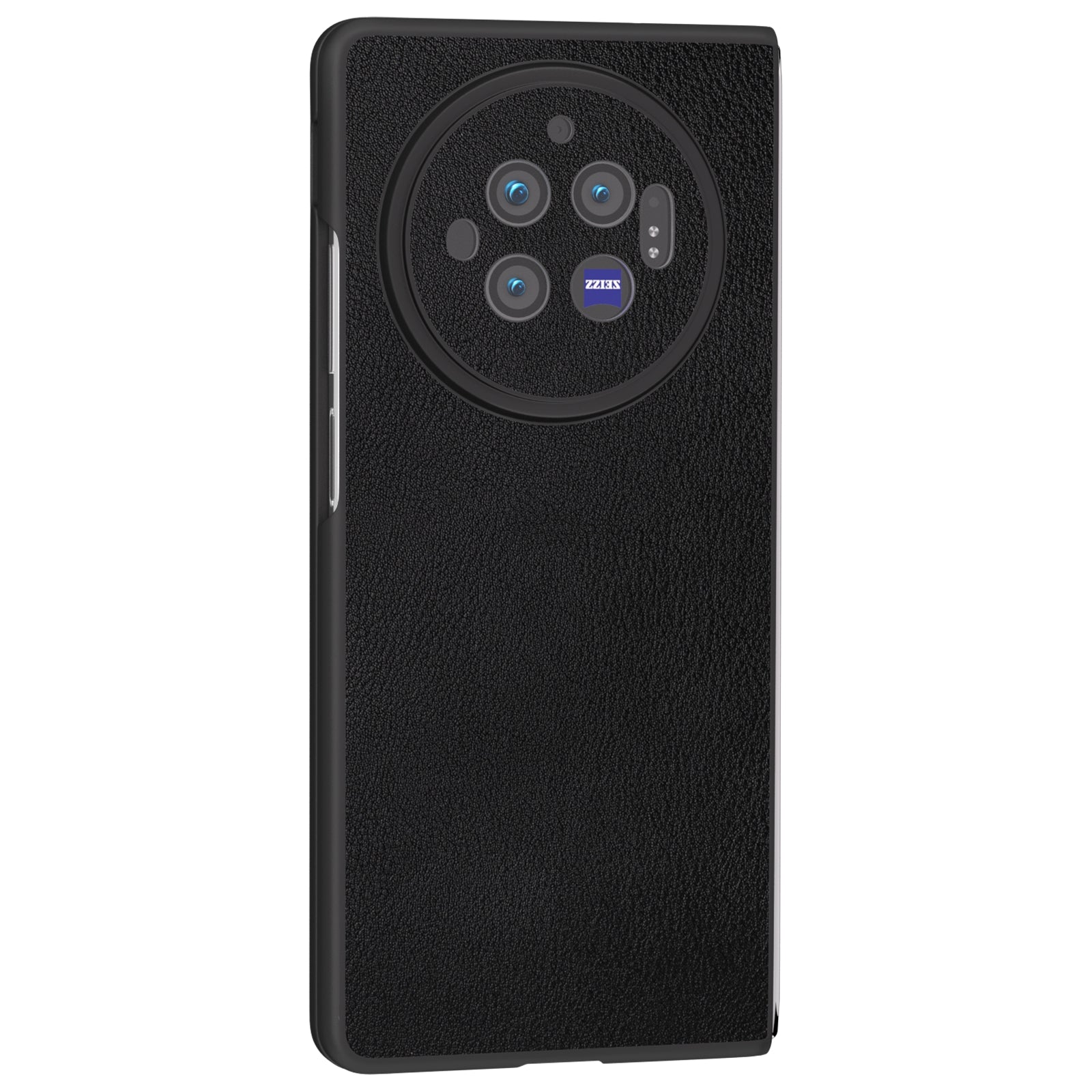 For vivo X Fold3 Case PU Leather Coated Hard PC Folding Phone Cover - Black