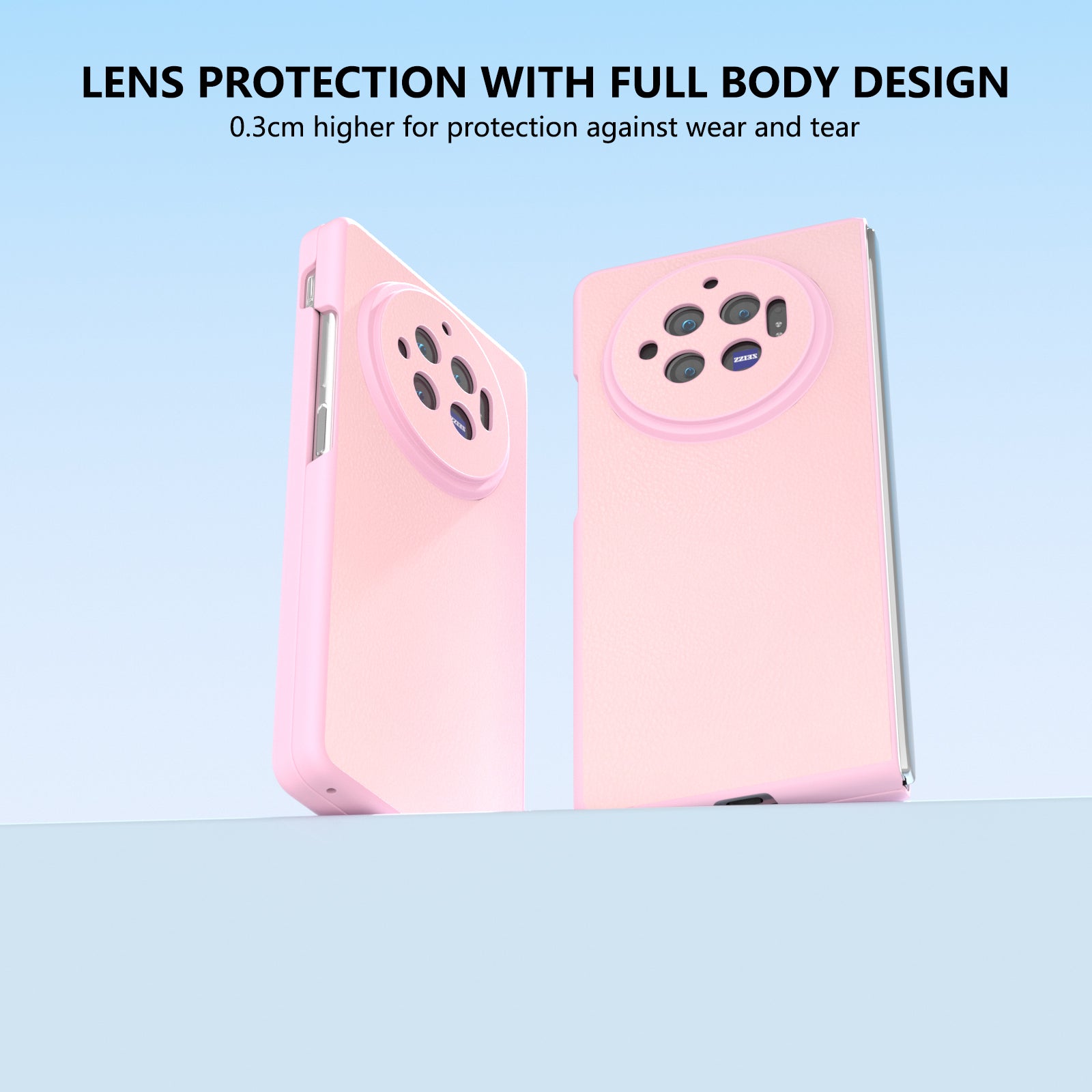 For vivo X Fold3 Case PU Leather Coated Hard PC Folding Phone Cover - Pink