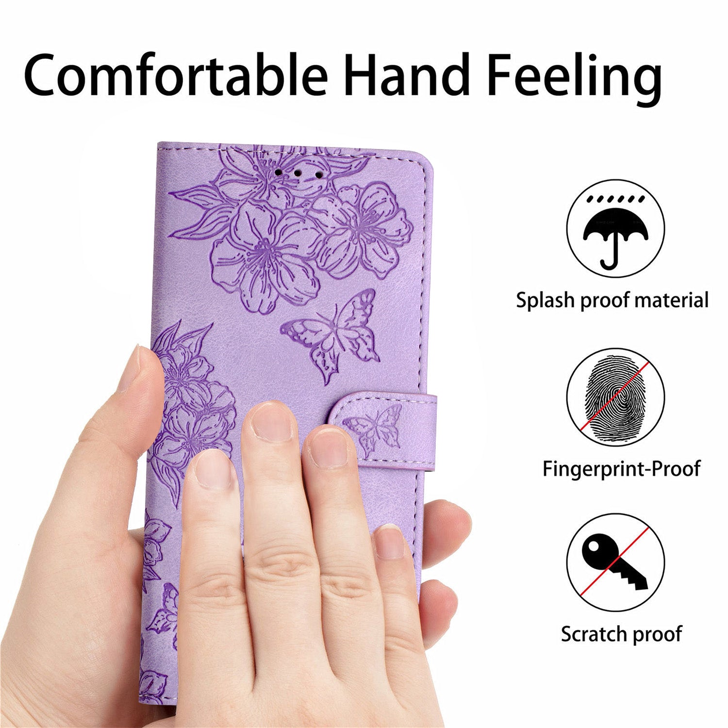 For Samsung Galaxy S20 FE / S20 FE 5G / S20 FE 2022 / S20 Lite Case Sakura Butterfly Imprint Leather Wallet Phone Cover - Purple