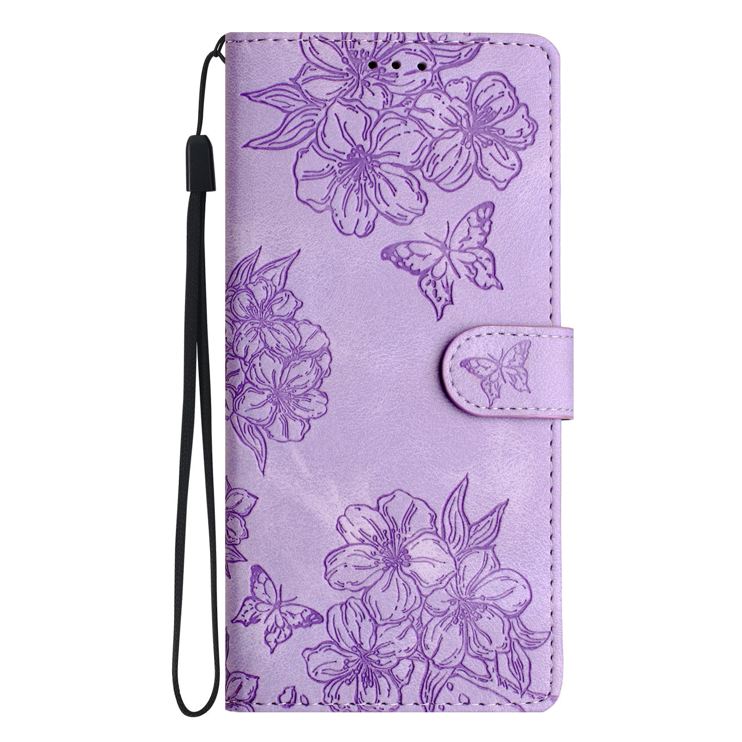 For Samsung Galaxy S20 FE / S20 FE 5G / S20 FE 2022 / S20 Lite Case Sakura Butterfly Imprint Leather Wallet Phone Cover - Purple