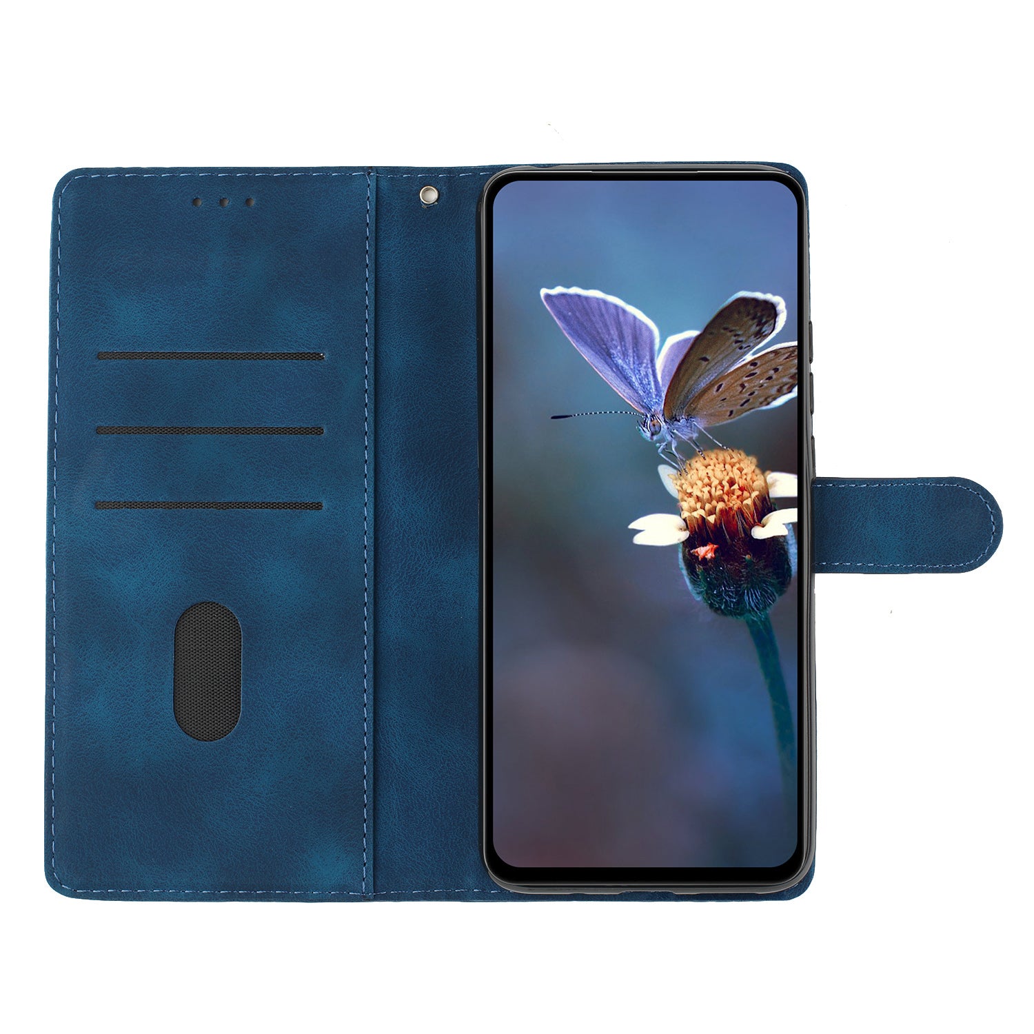 For Samsung Galaxy S20 FE / S20 FE 5G / S20 FE 2022 / S20 Lite Case Sakura Butterfly Imprint Leather Wallet Phone Cover - Blue