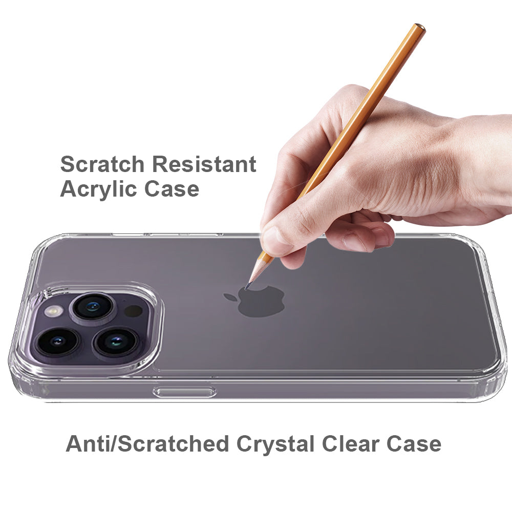 For iPhone 16 Pro Case Acrylic + TPU Anti-Scratch Clear Back Phone Cover